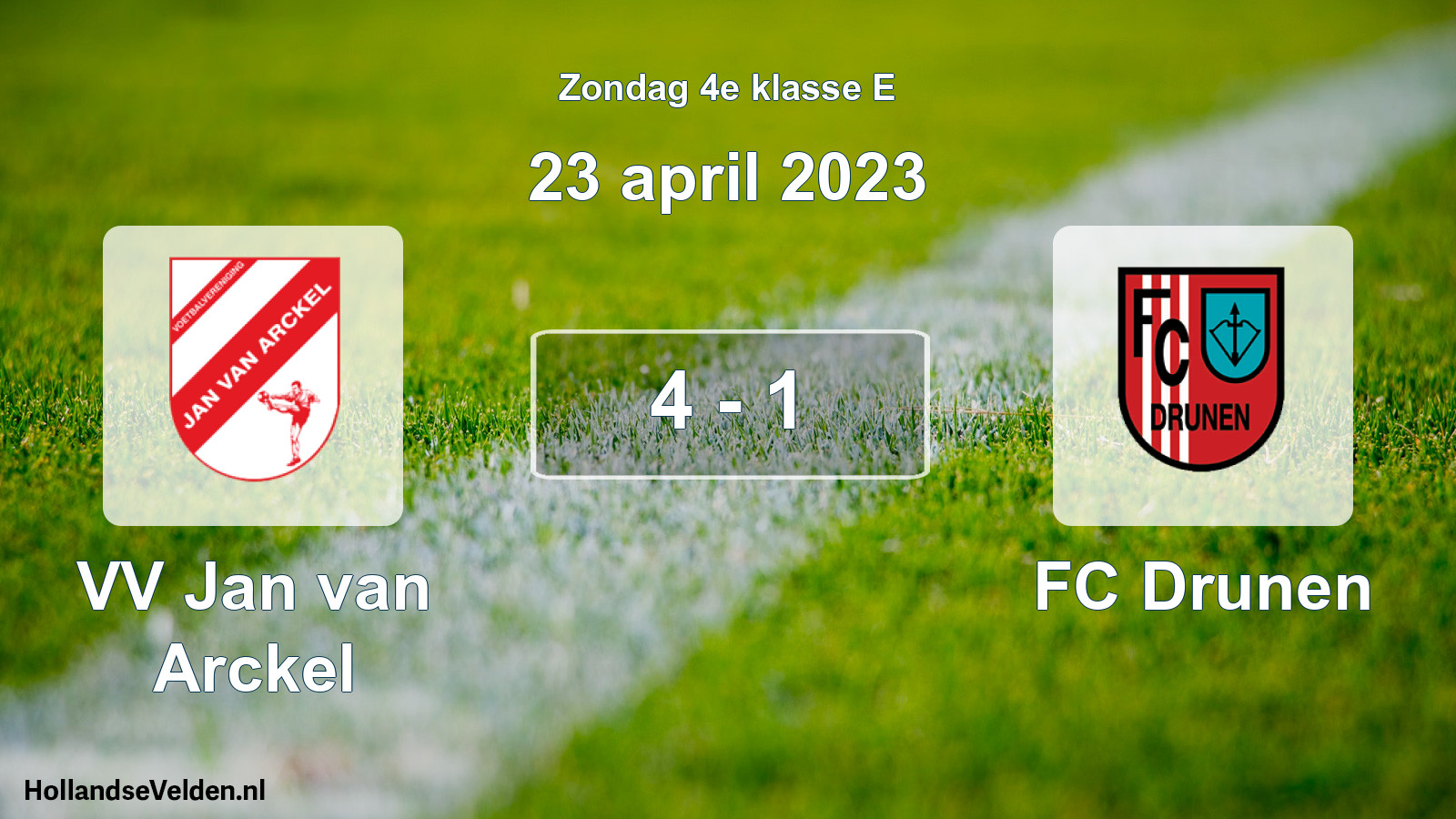 Total number of matches played: VV Jan van Arckel - FC Drunen 4 - 1 (23 April 2023)