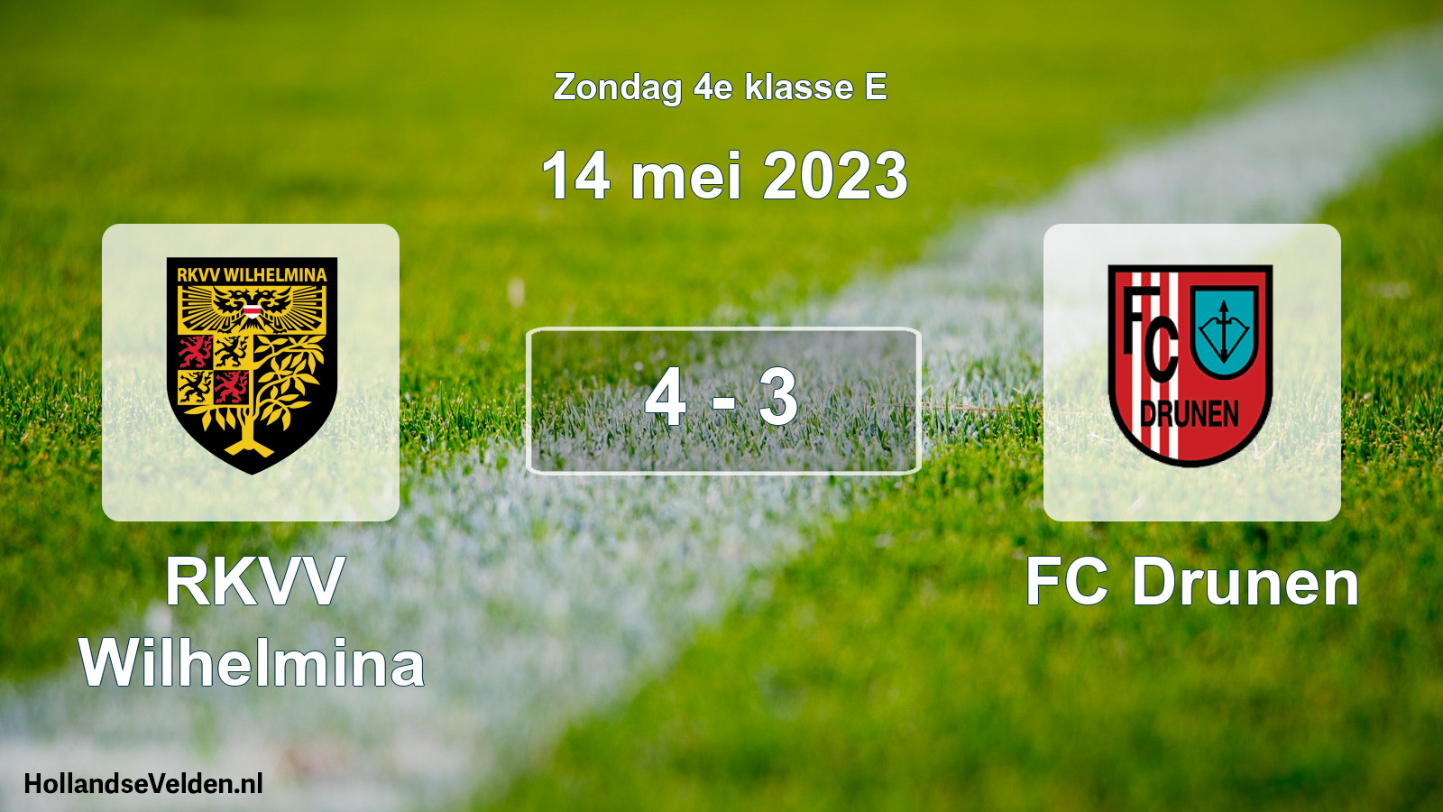Total number of matches played: RKVV Wilhelmina - FC Drunen 4 - 3 (14 May 2023)