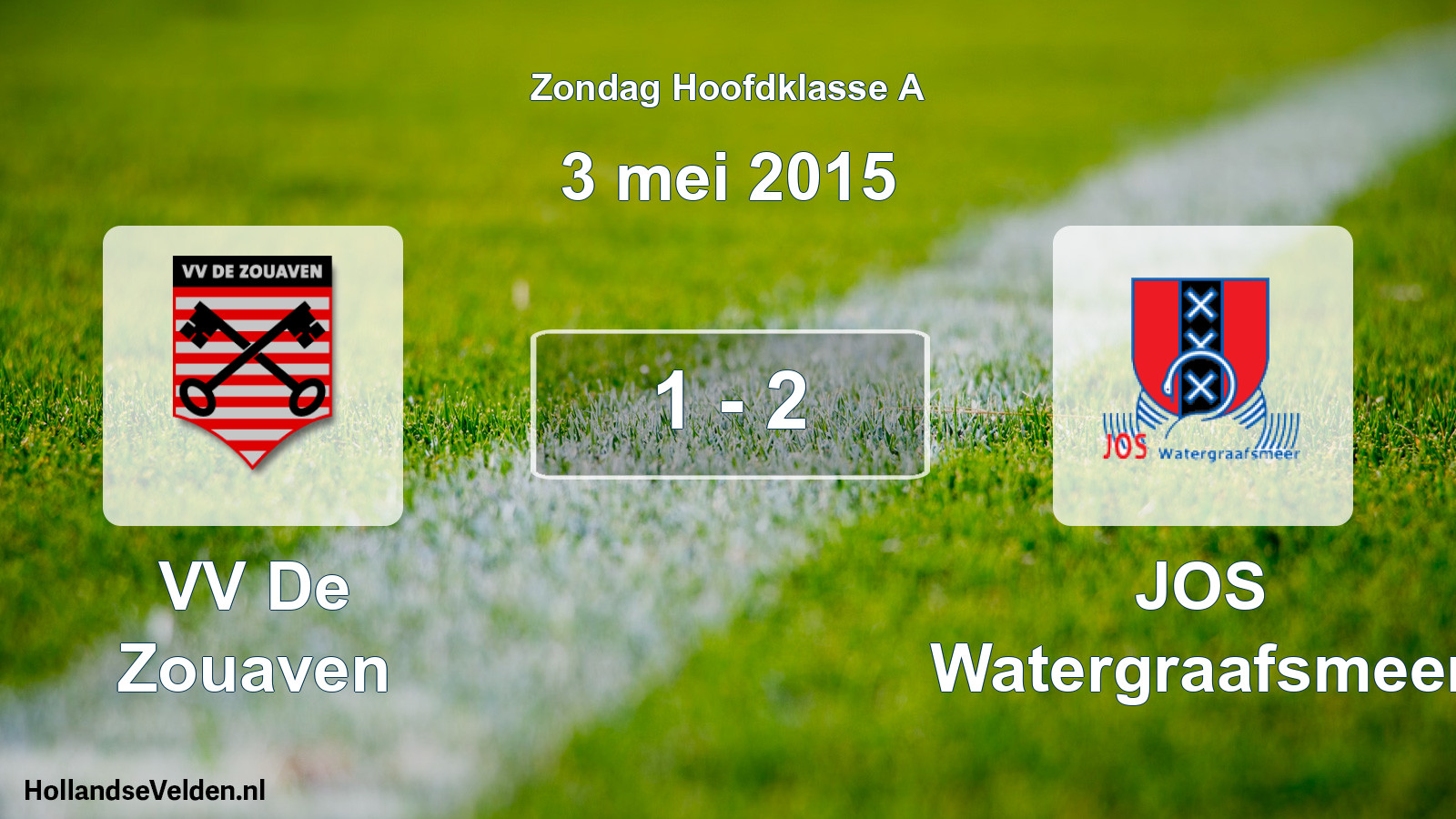 Total number of matches played: VV De Zouaven - JOS Watergraafsmeer 1 - 2 (3 May 2015)