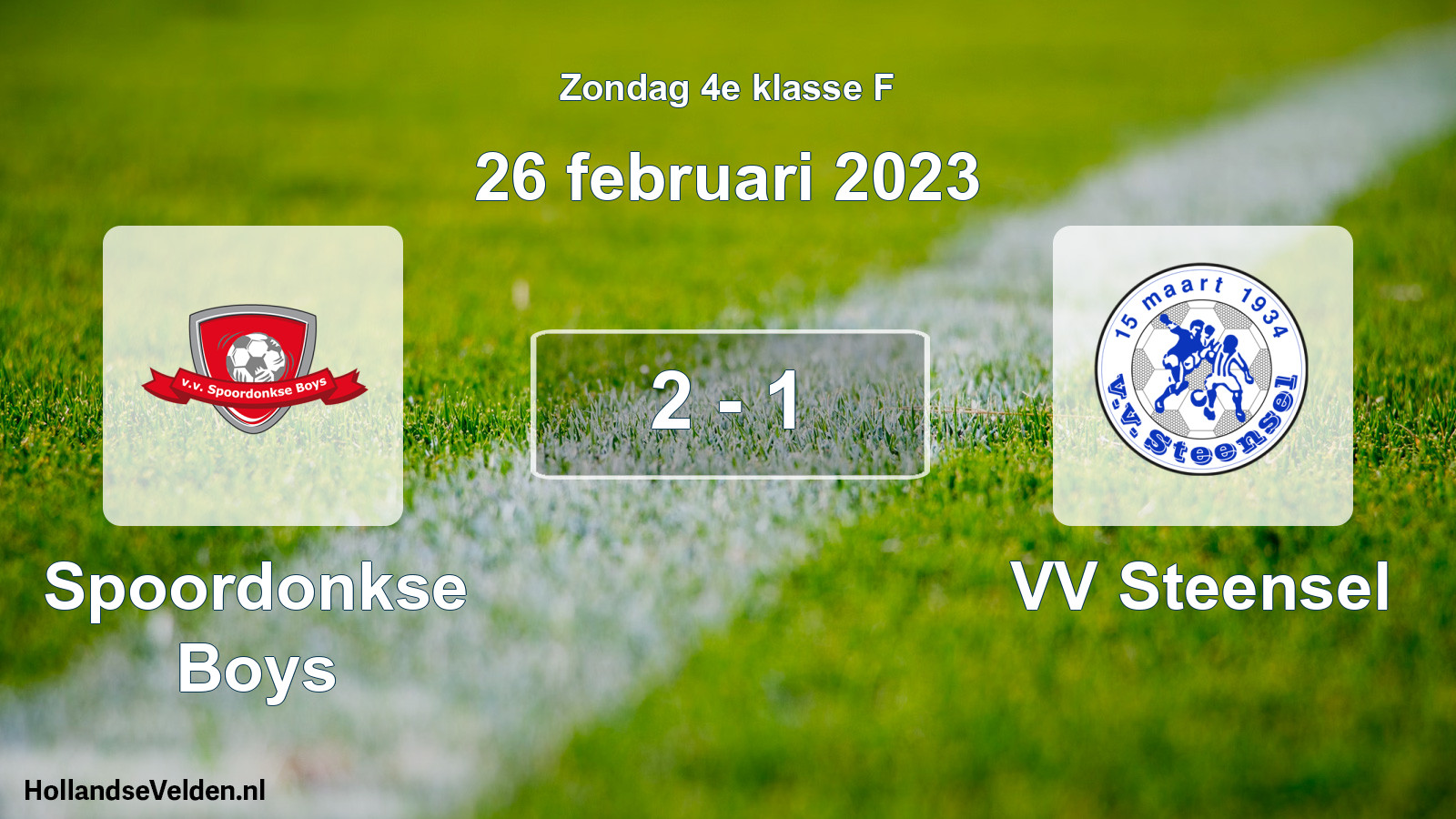 Total number of matches played: Spoordonkse Boys - VV Steensel 2 - 1 (26 February 2023)