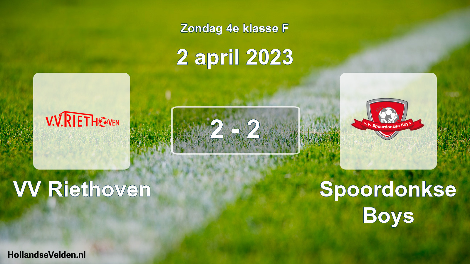 Total number of matches played: VV Riethoven - Spoordonkse Boys 2 - 2 (2 April 2023)