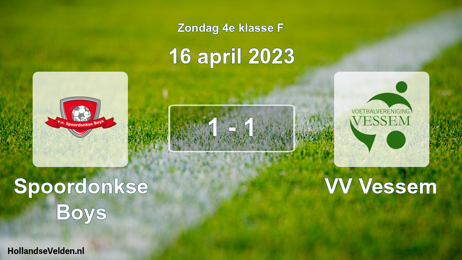 Total number of matches played: Spoordonkse Boys - VV Vessem 1 - 1 (16 April 2023)