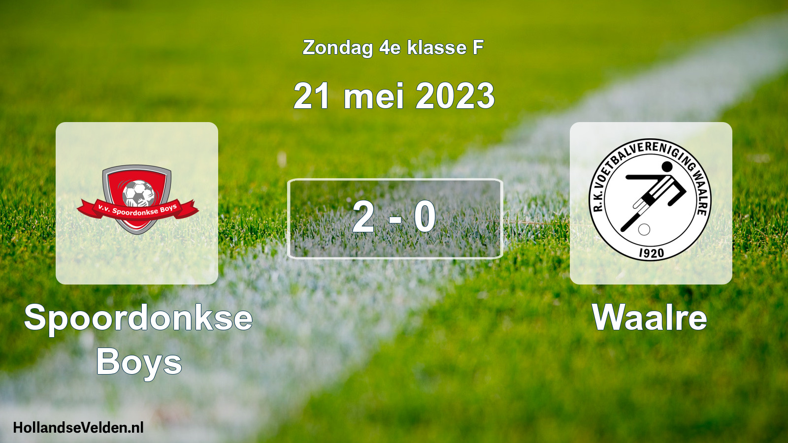 Total number of matches played: Spoordonkse Boys - Waalre 2 - 0 (21 May 2023)