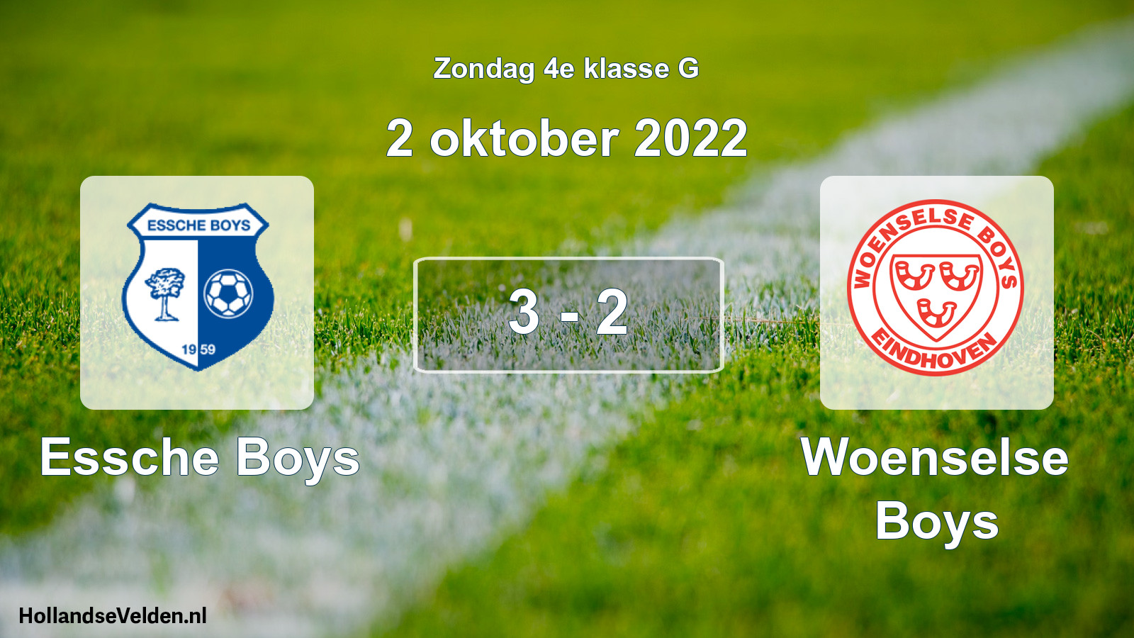 Total number of matches played: Essche Boys - Woenselse Boys 3 - 2 (2 October 2022)