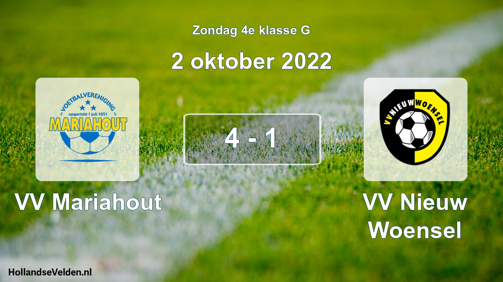 Total number of matches played: VV Mariahout - VV Nieuw Woensel 4 - 1 (2 October 2022)
