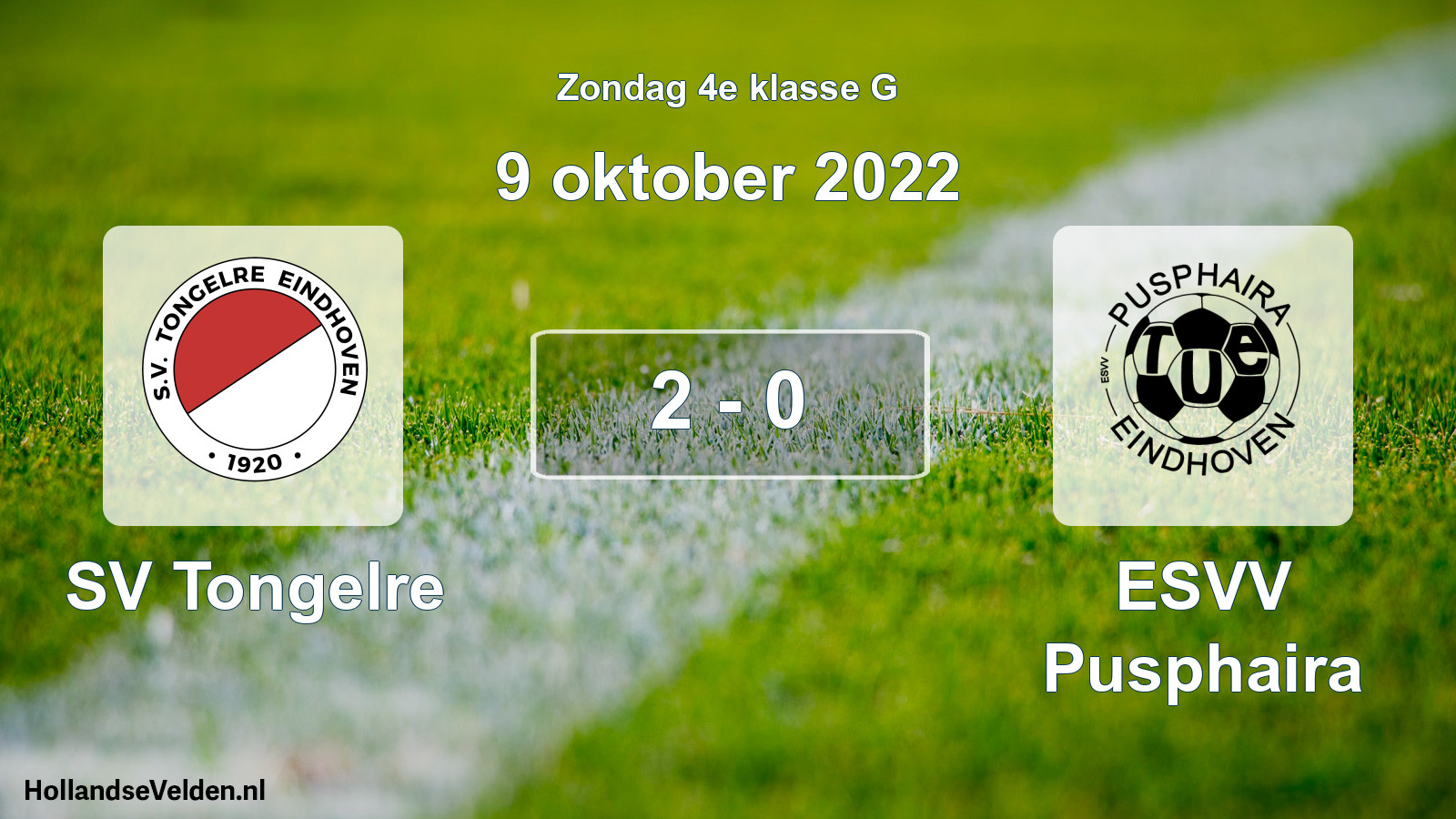 Total number of matches played: SV Tongelre - ESVV Pusphaira 2 - 0 (9 October 2022)