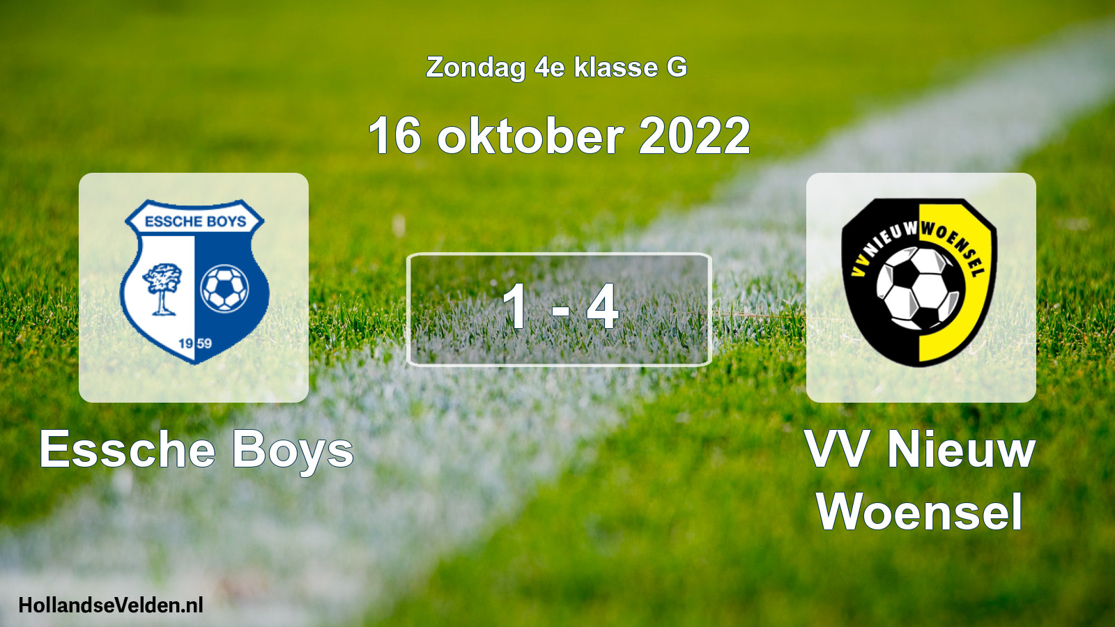 Total number of matches played: Essche Boys - VV Nieuw Woensel 1 - 4 (16 October 2022)