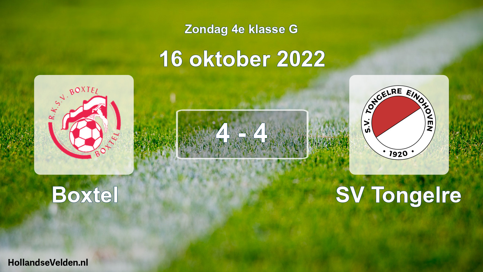 Total number of matches played: Boxtel - SV Tongelre 4 - 4 (16 October 2022)