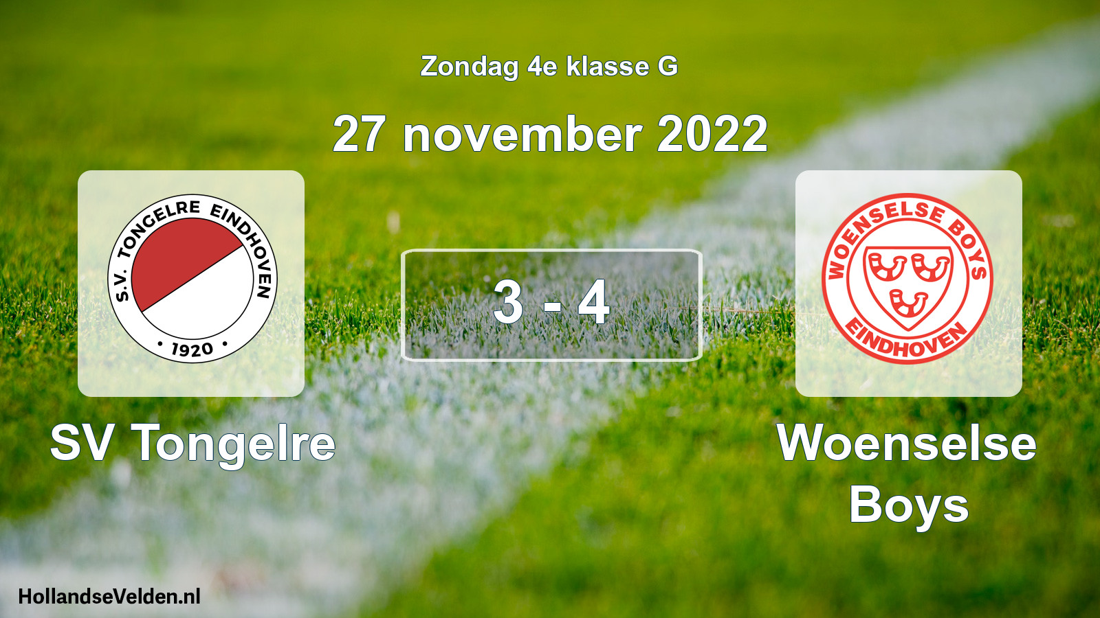 Total number of matches played: SV Tongelre - Woenselse Boys 3 - 4 (27 November 2022)
