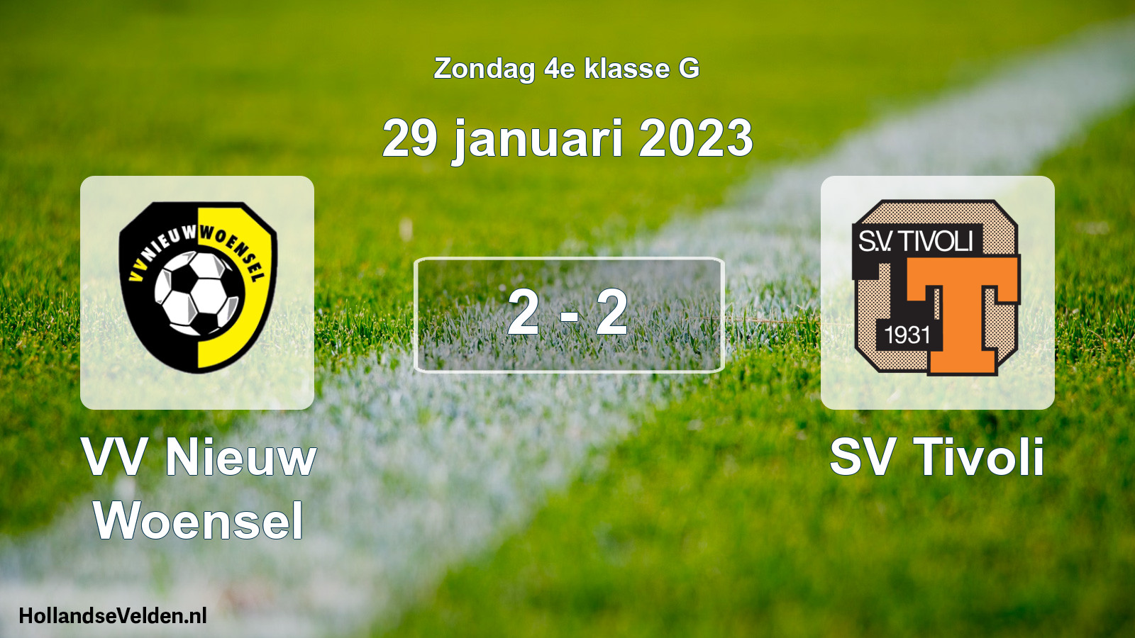 Total number of matches played: VV Nieuw Woensel - SV Tivoli 2 - 2 (29 January 2023)