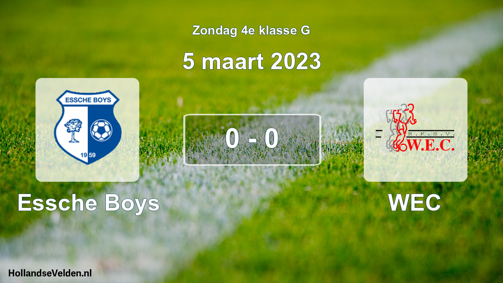 Total number of matches played: Essche Boys - WEC 0 - 0 (5 March 2023)
