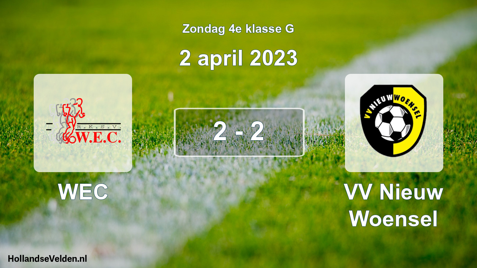 Total number of matches played: WEC - VV Nieuw Woensel 2 - 2 (2 April 2023)