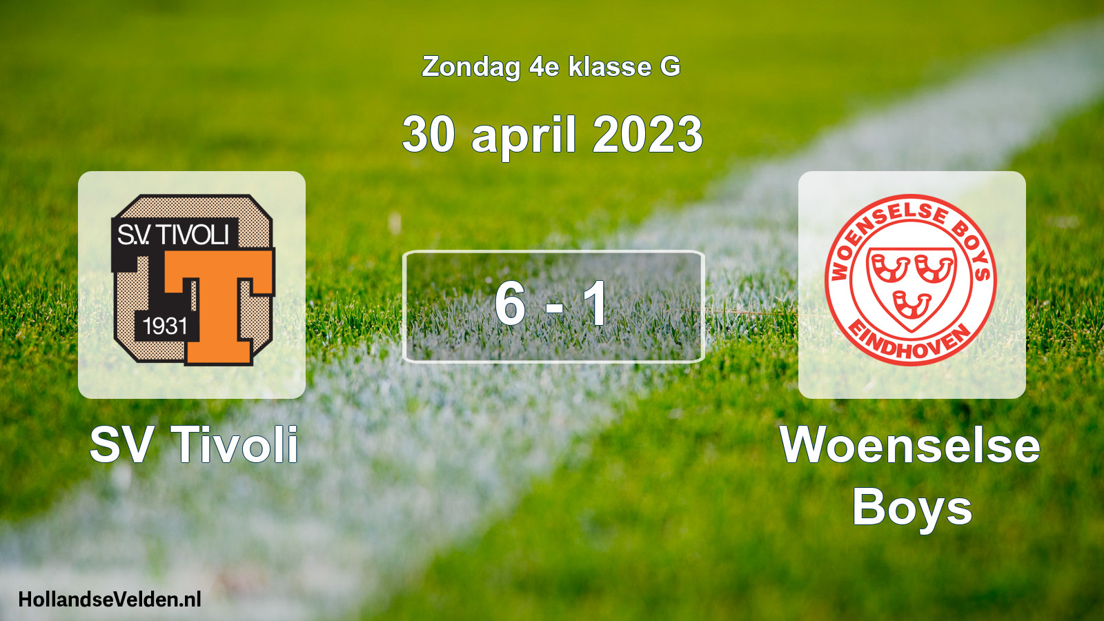 Total number of matches played: SV Tivoli - Woenselse Boys 6 - 1 (30 April 2023)