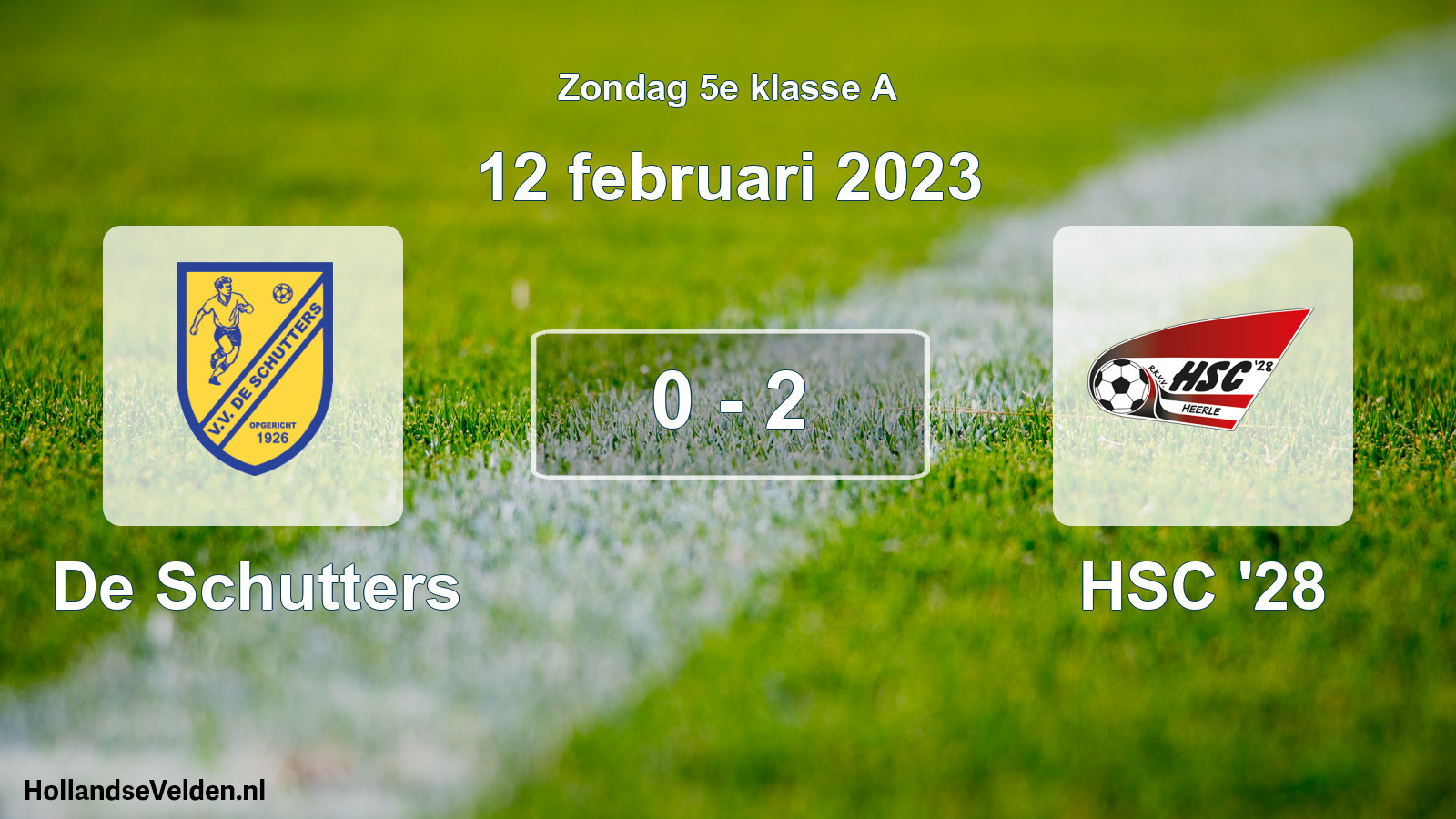 Total number of matches played: De Schutters - HSC '28 0 - 2 (12 February 2023)