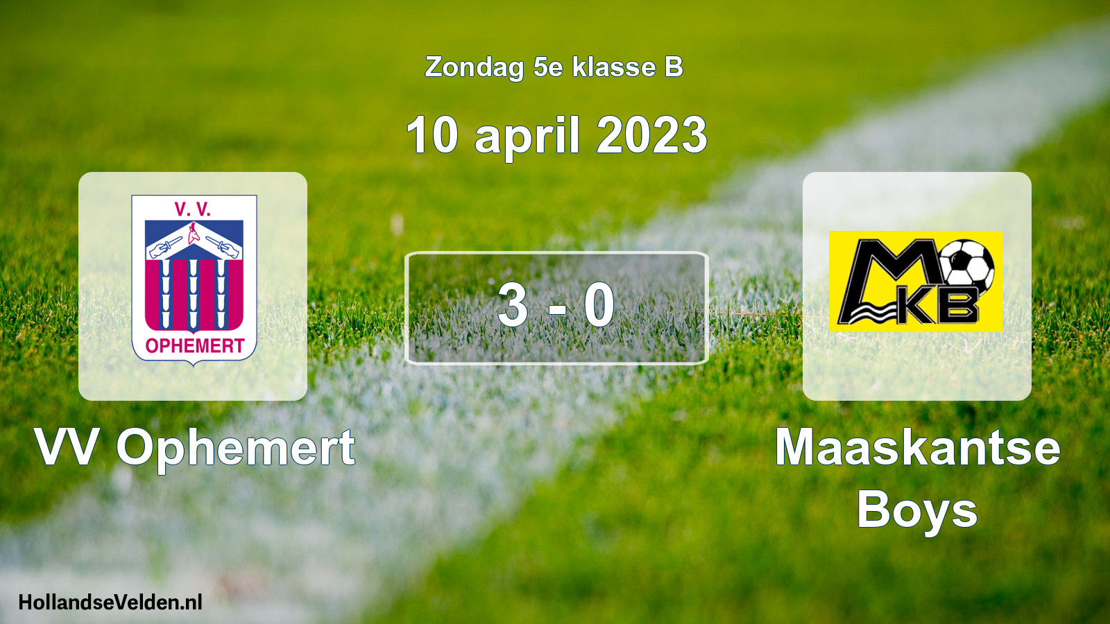 Total number of matches played: VV Ophemert - Maaskantse Boys 3 - 0 (10 April 2023)