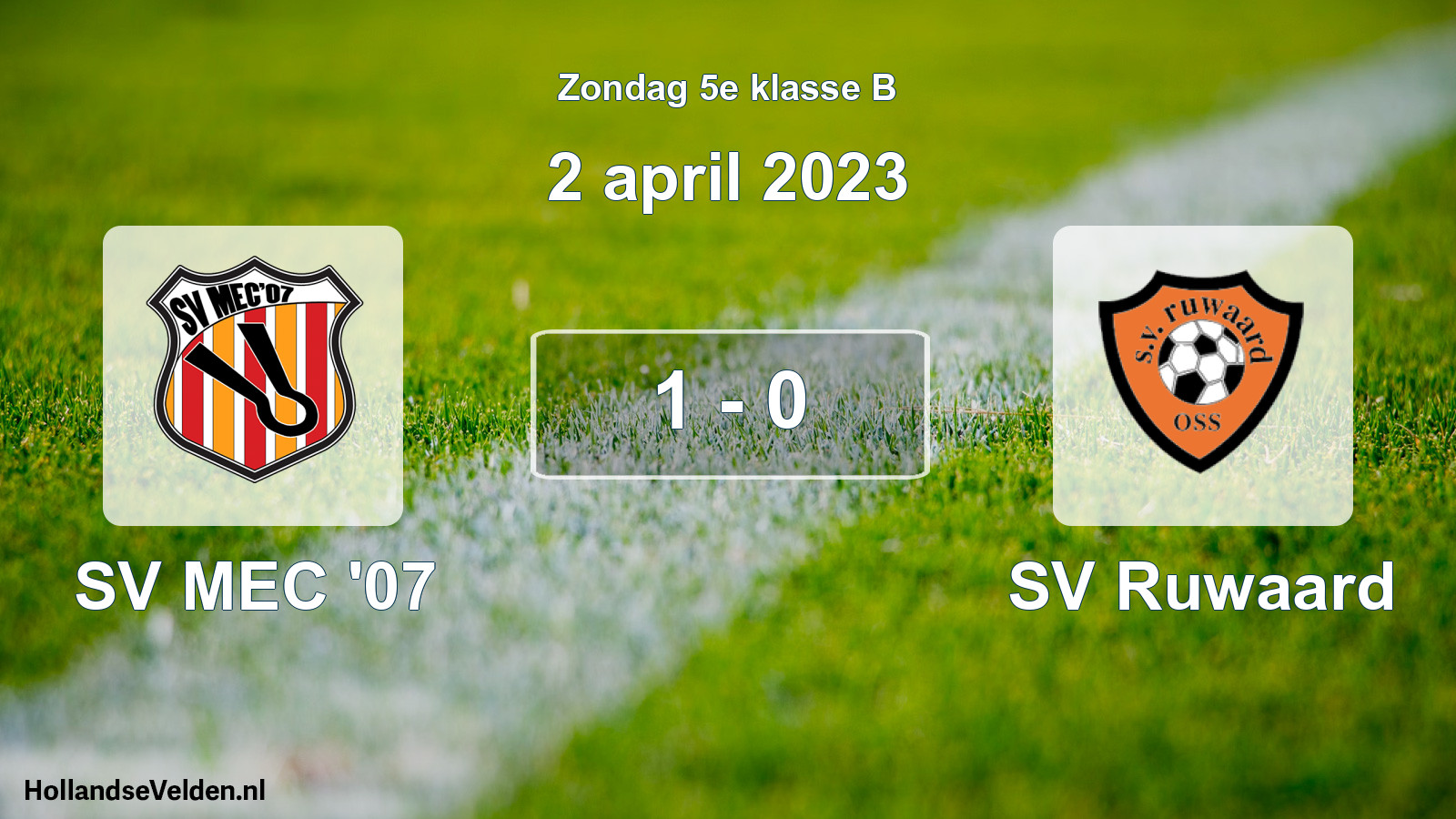 Total number of matches played: SV MEC '07 - SV Ruwaard 1 - 0 (2 April 2023)