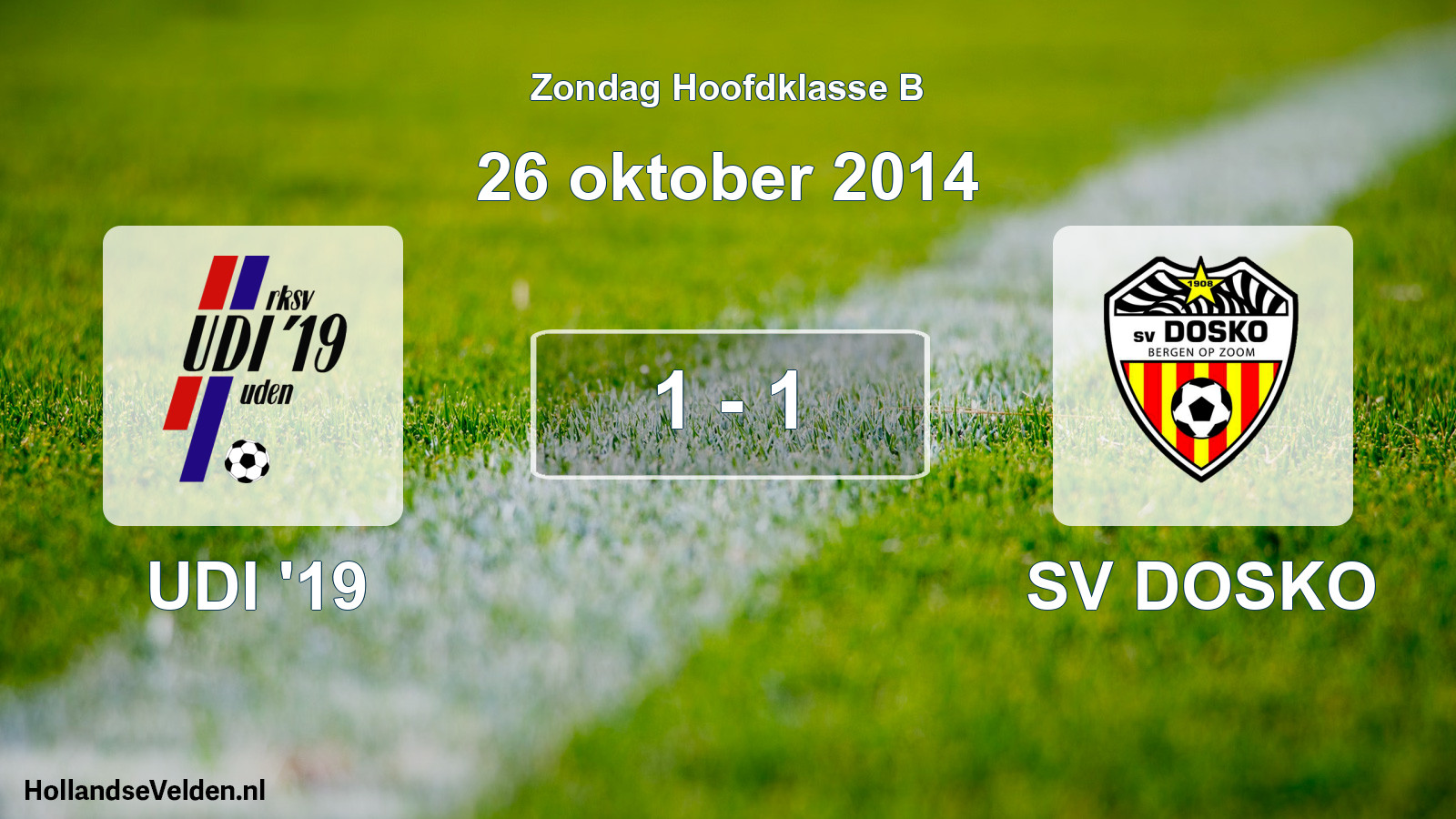 Total number of matches played: UDI '19 - SV DOSKO 1 - 1 (26 October 2014)