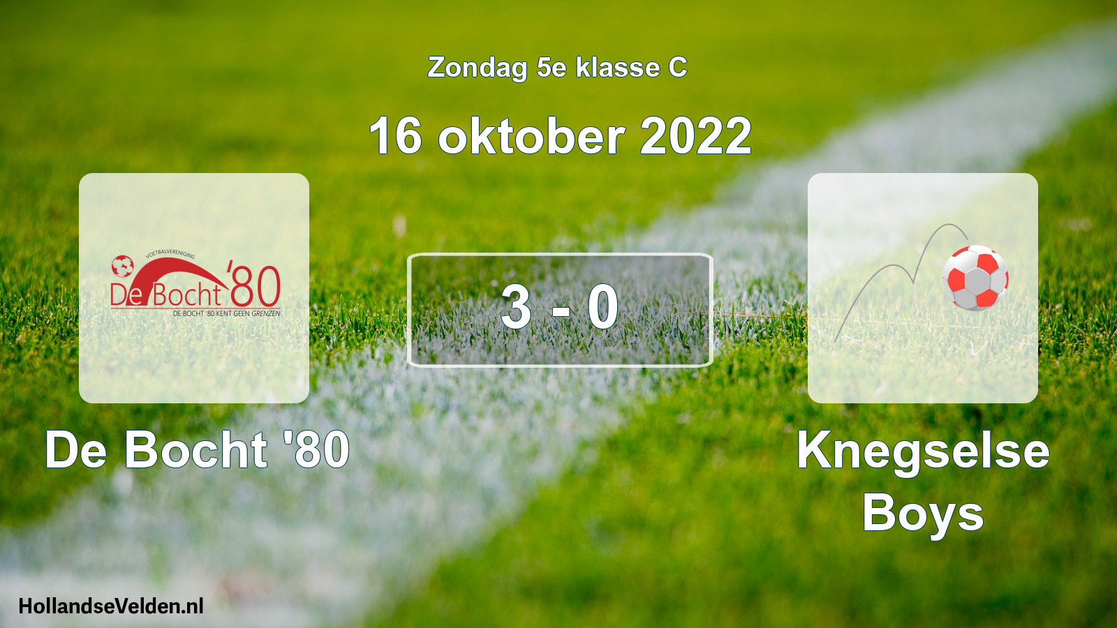 Total number of matches played: De Bocht '80 - Knegselse Boys 3 - 0 (16 October 2022)