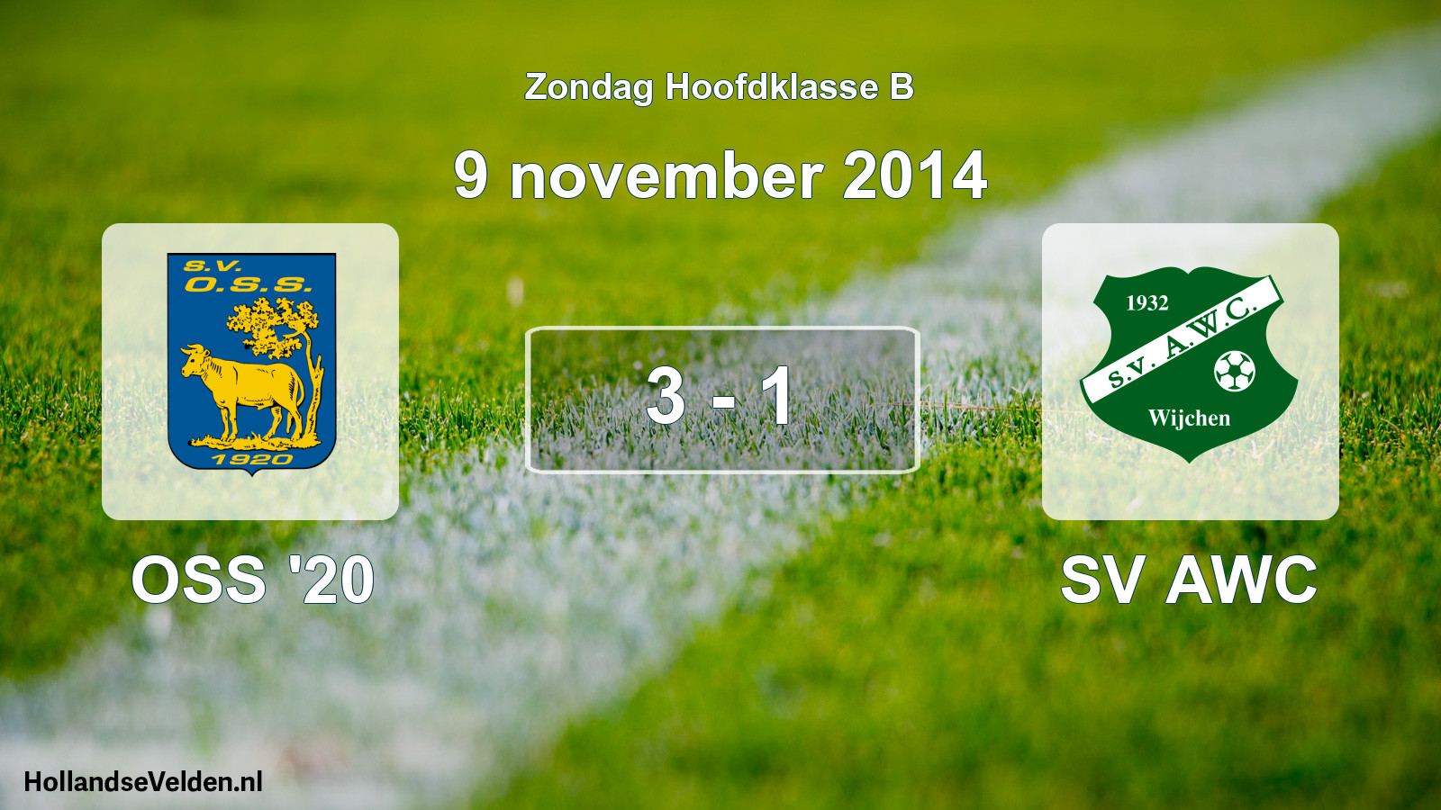 Total number of matches played: OSS '20 - SV AWC 3 - 1 (9 November 2014)