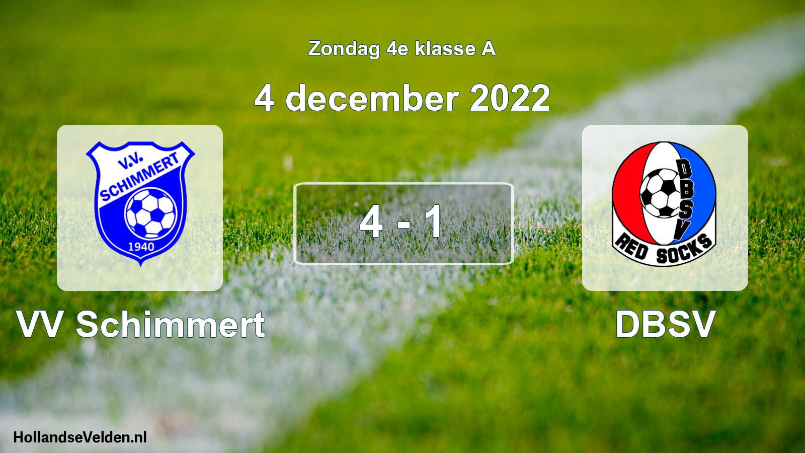 Total number of matches played: VV Schimmert - DBSV 4 - 1 (4 December 2022)