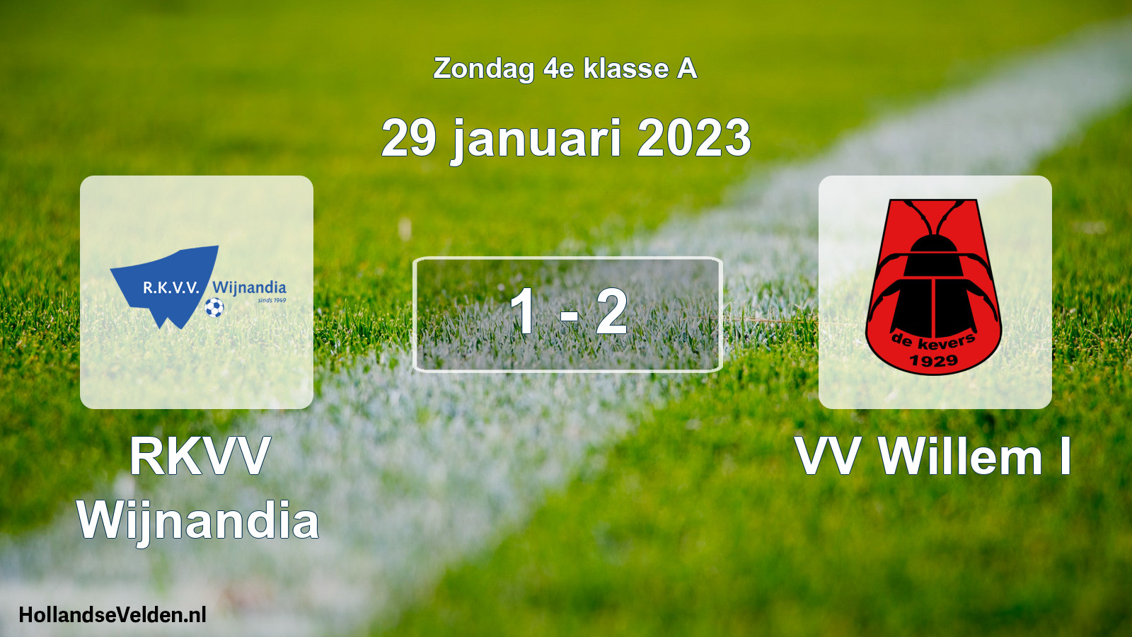 Total number of matches played: RKVV Wijnandia - VV Willem I 1 - 2 (29 January 2023)