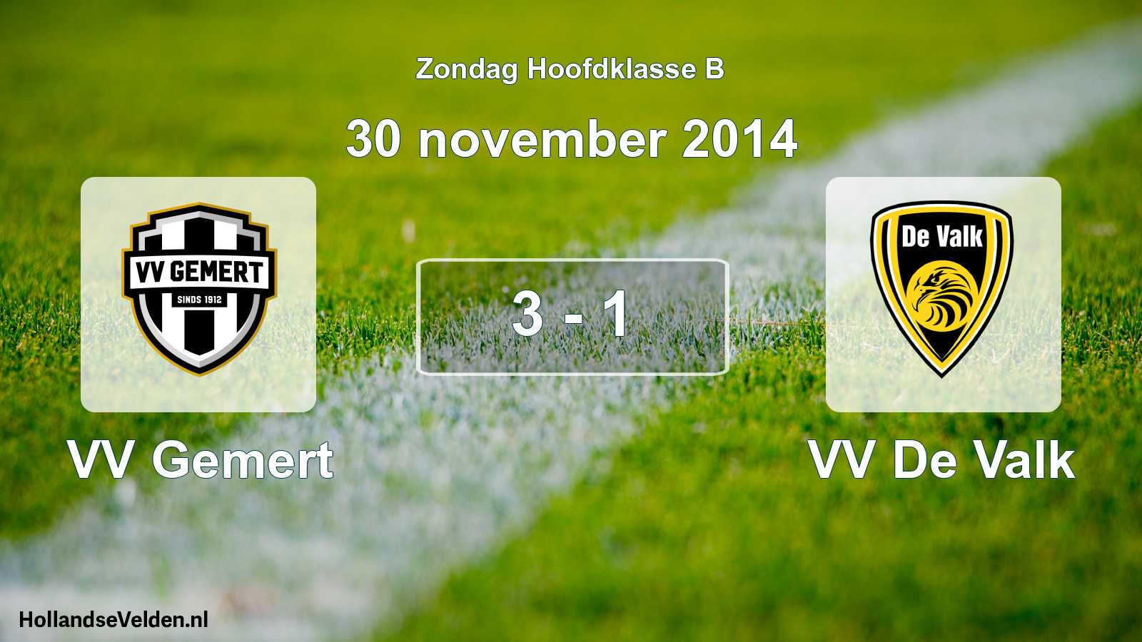 Total number of matches played: VV Gemert - VV De Valk 3 - 1 (30 November 2014)
