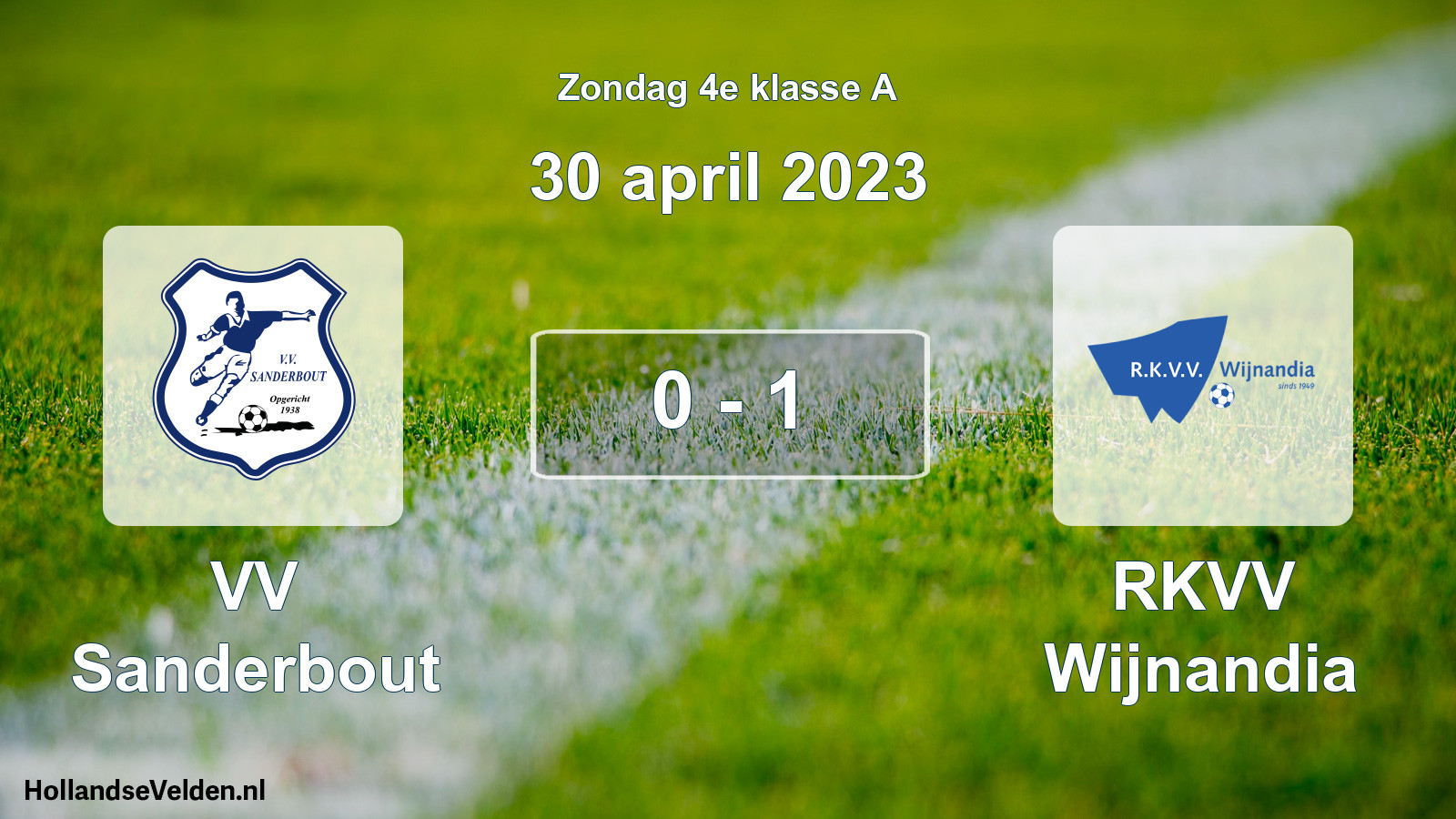 Total number of matches played: VV Sanderbout - RKVV Wijnandia 0 - 1 (30 April 2023)
