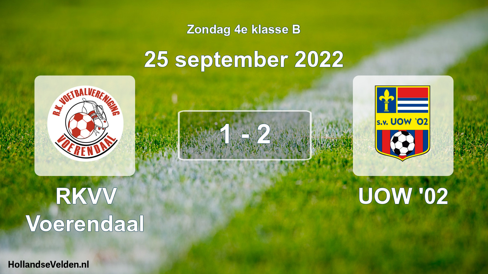 Total number of matches played: RKVV Voerendaal - UOW '02 1 - 2 (25 September 2022)