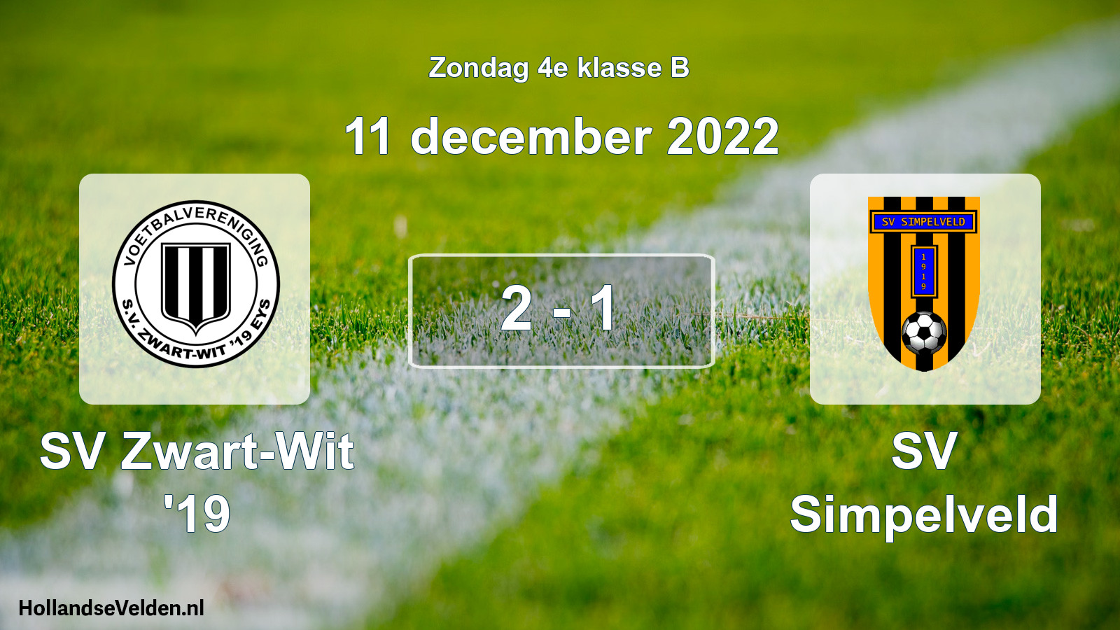 Total number of matches played: SV Zwart-Wit '19 - SV Simpelveld 2 - 1 (11 December 2022)