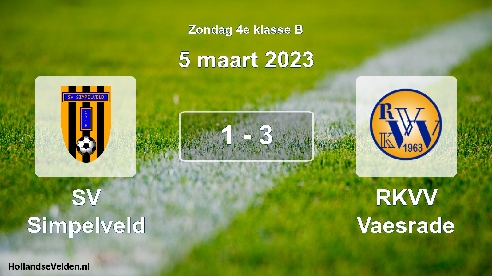 Total number of matches played: SV Simpelveld - RKVV Vaesrade 1 - 3 (5 March 2023)