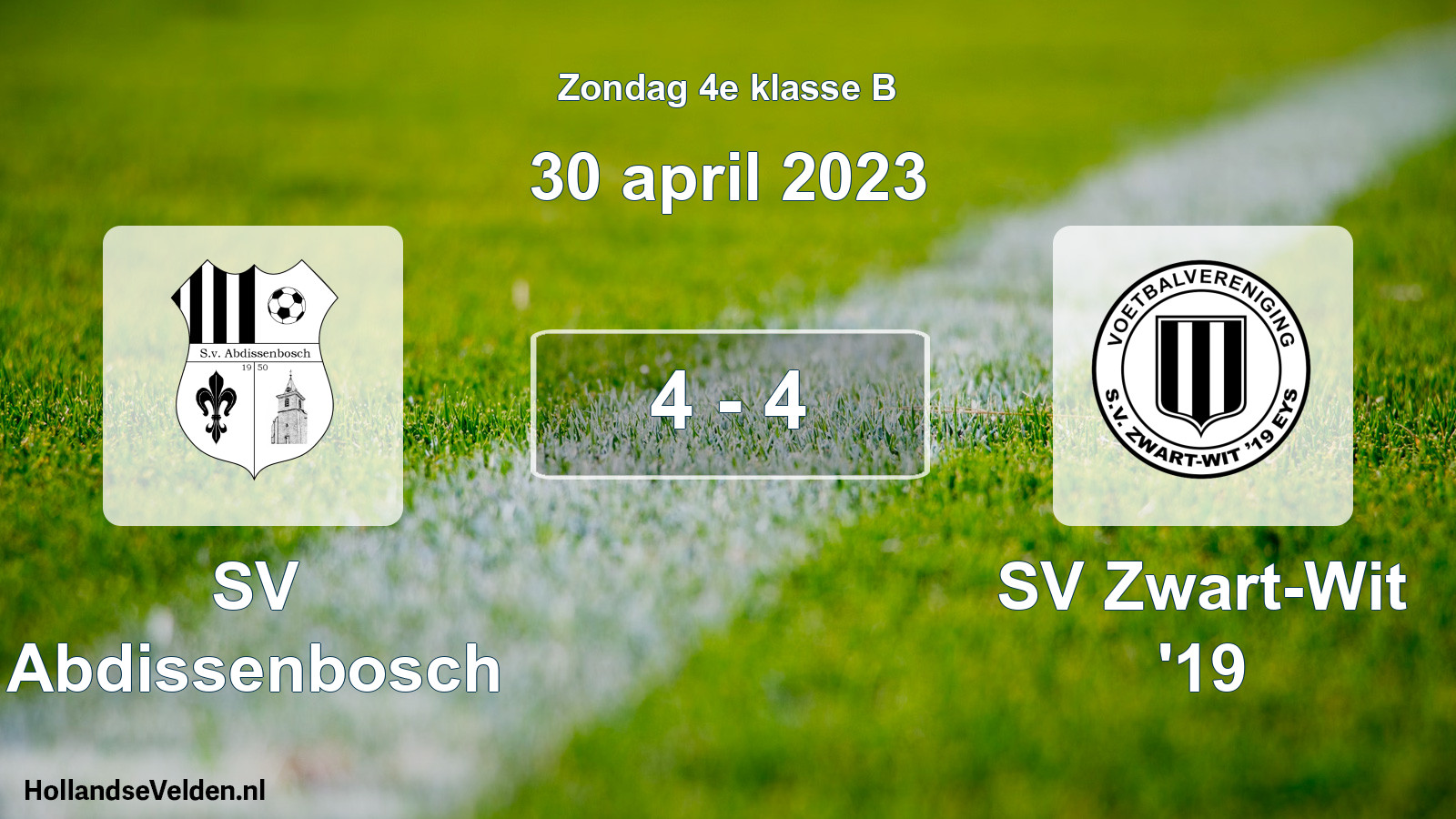 Total number of matches played: SV Abdissenbosch - SV Zwart-Wit '19 4 - 4 (30 April 2023)