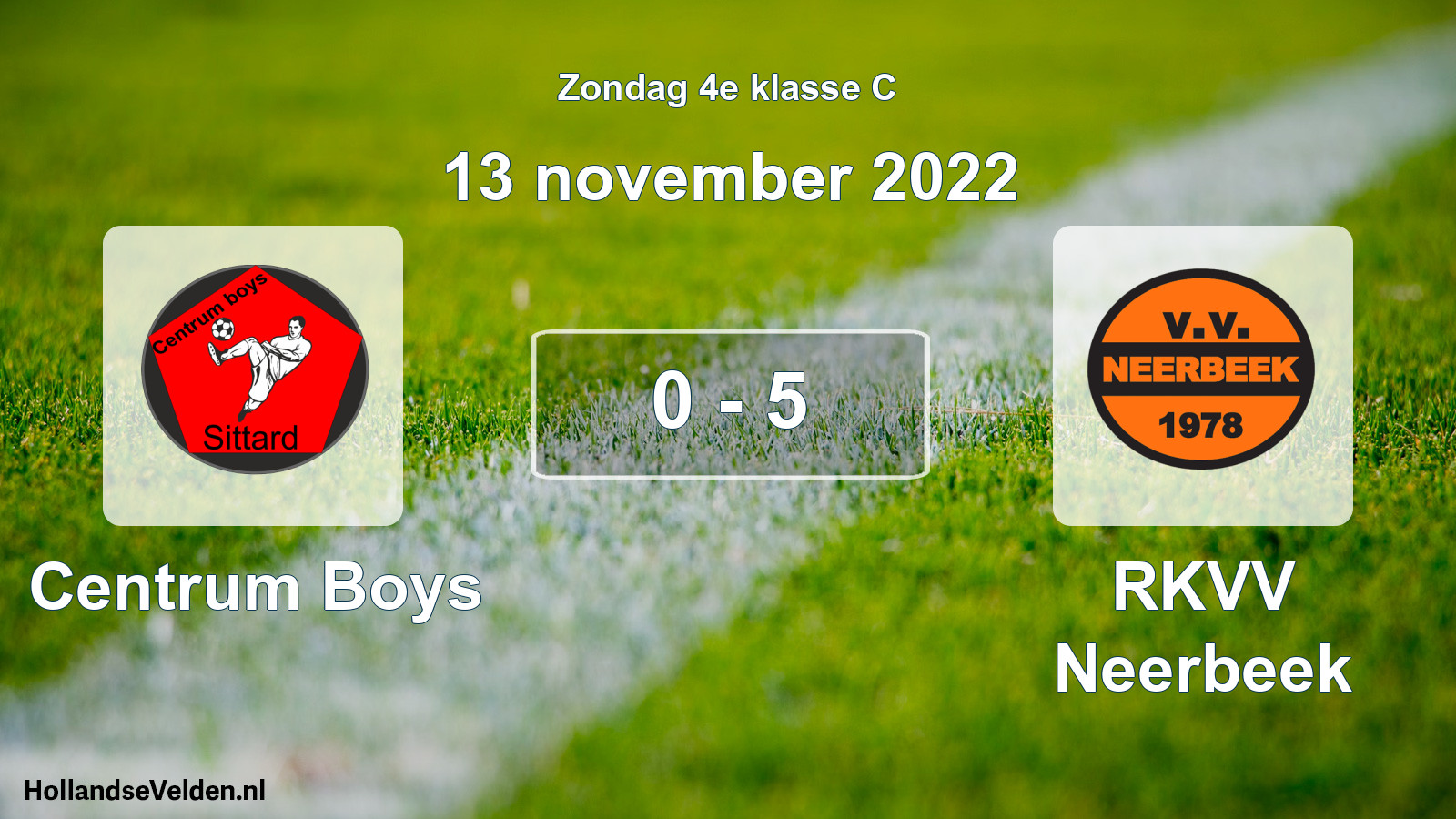 Total number of matches played: Centrum Boys - RKVV Neerbeek 0 - 5 (13 November 2022)