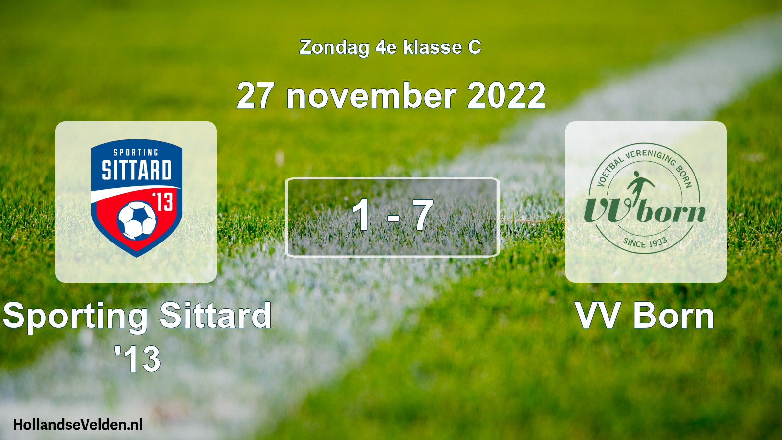 Total number of matches played: Sporting Sittard '13 - VV Born 1 - 7 (27 November 2022)