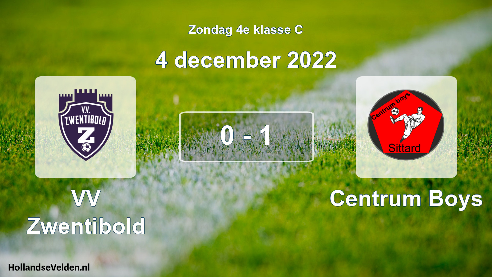 Total number of matches played: VV Zwentibold - Centrum Boys 0 - 1 (4 December 2022)