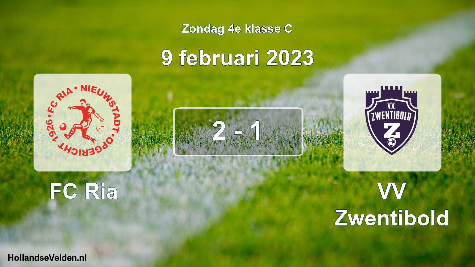Total number of matches played: FC Ria - VV Zwentibold 2 - 1 (9 February 2023)