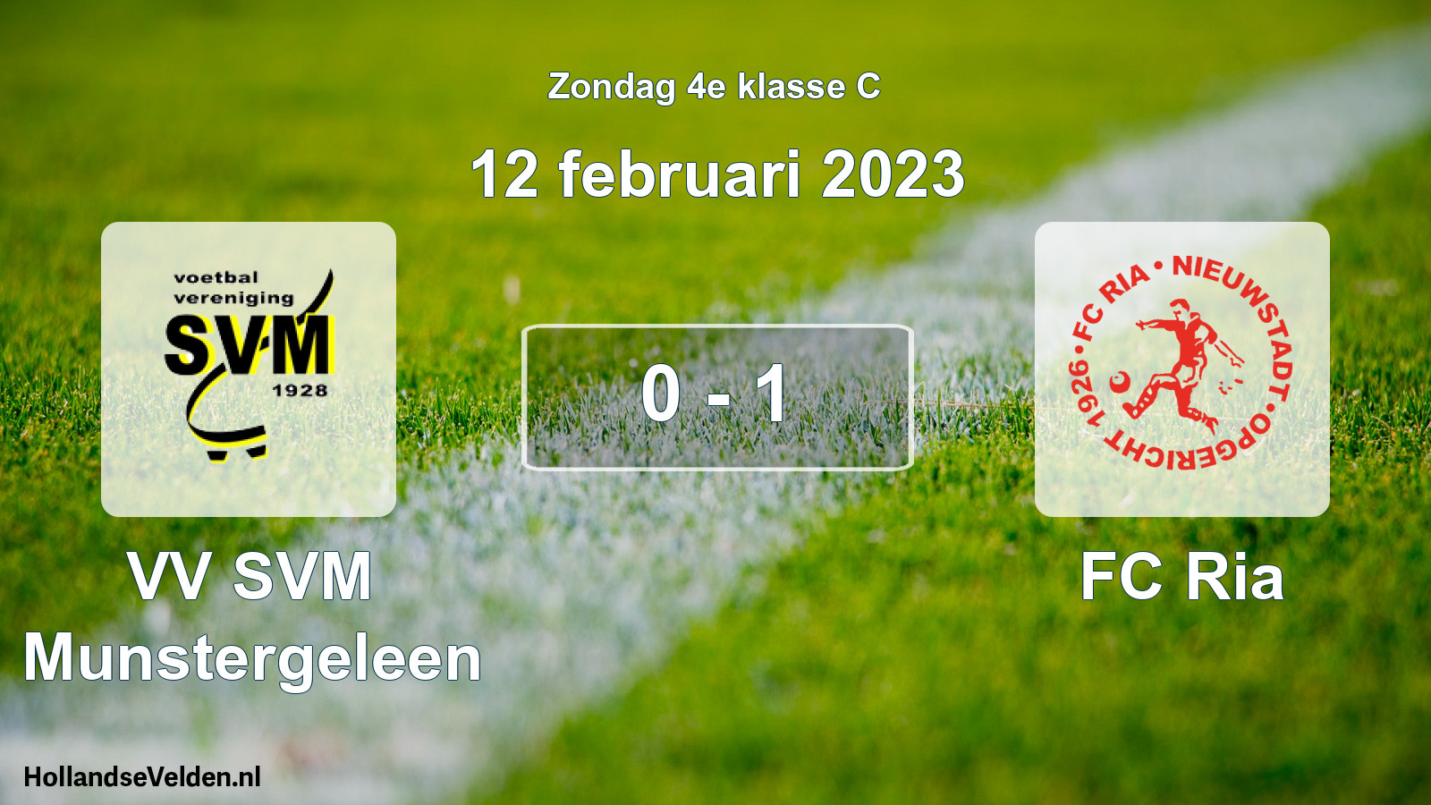Total number of matches played: VV SVM Munstergeleen - FC Ria 0 - 1 (12 February 2023)