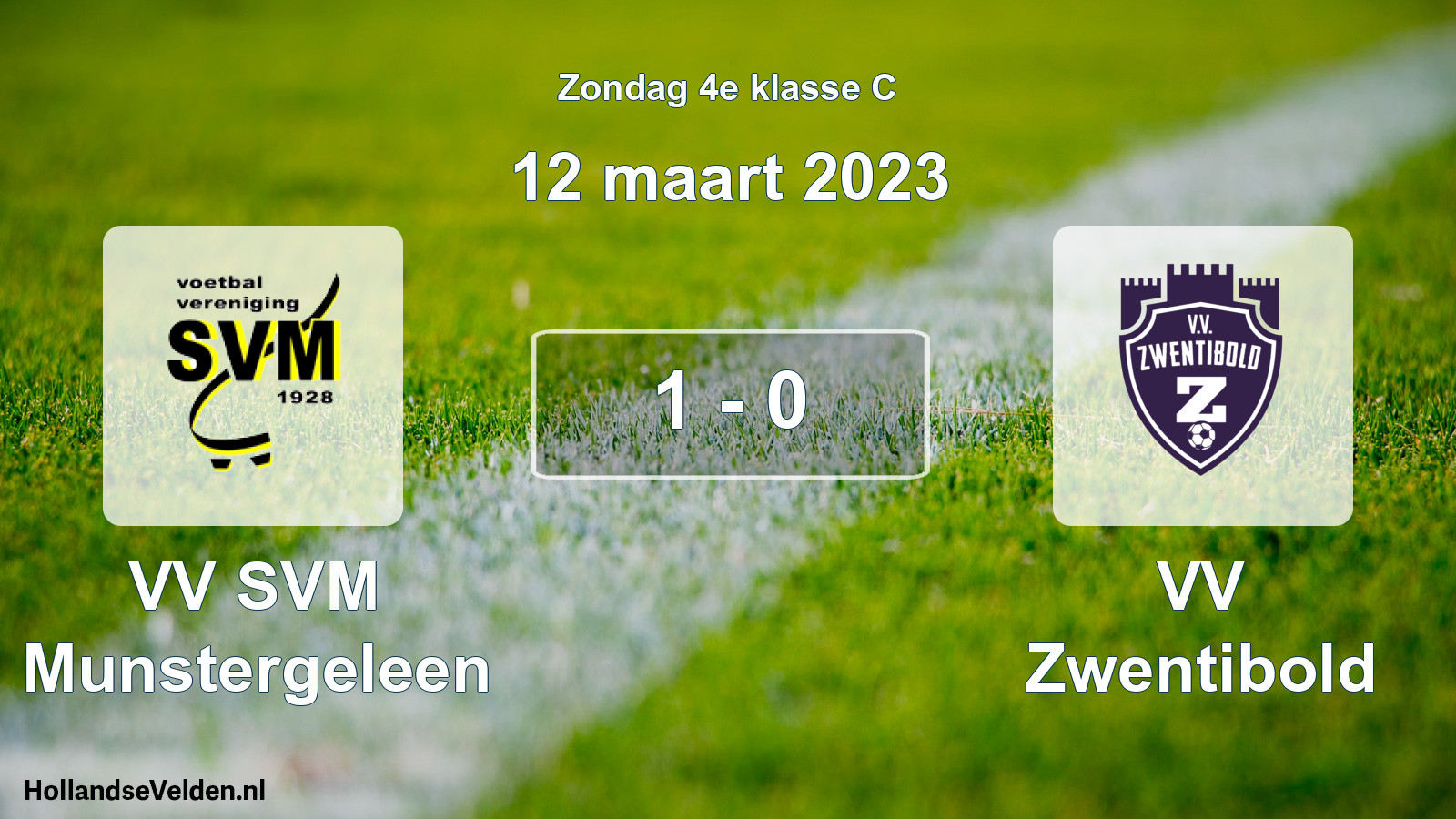Total number of matches played: VV SVM Munstergeleen - VV Zwentibold 1 - 0 (12 March 2023)