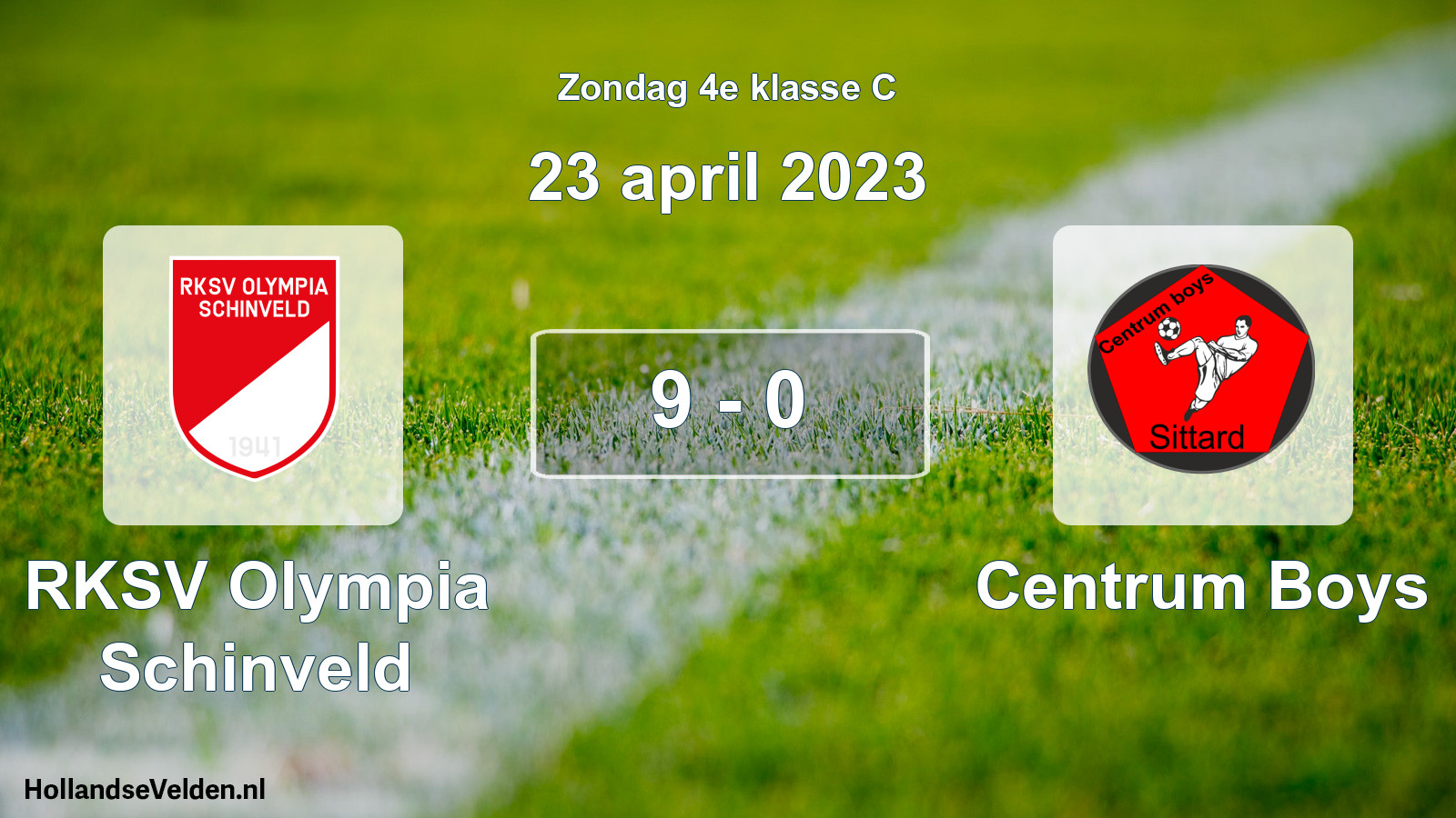 Total number of matches played: RKSV Olympia Schinveld - Centrum Boys 9 - 0 (23 April 2023)