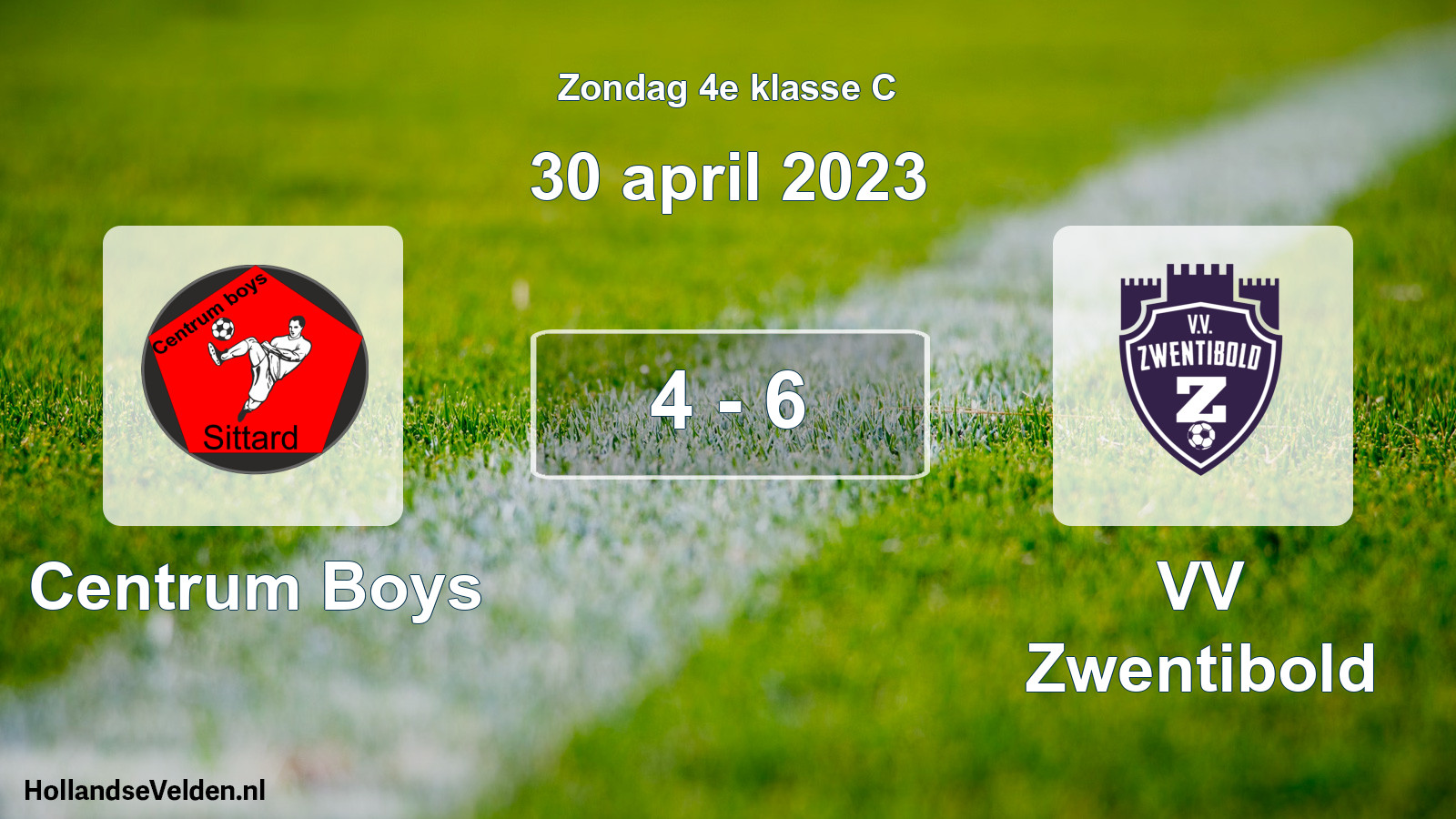 Total number of matches played: Centrum Boys - VV Zwentibold 4 - 6 (30 April 2023)