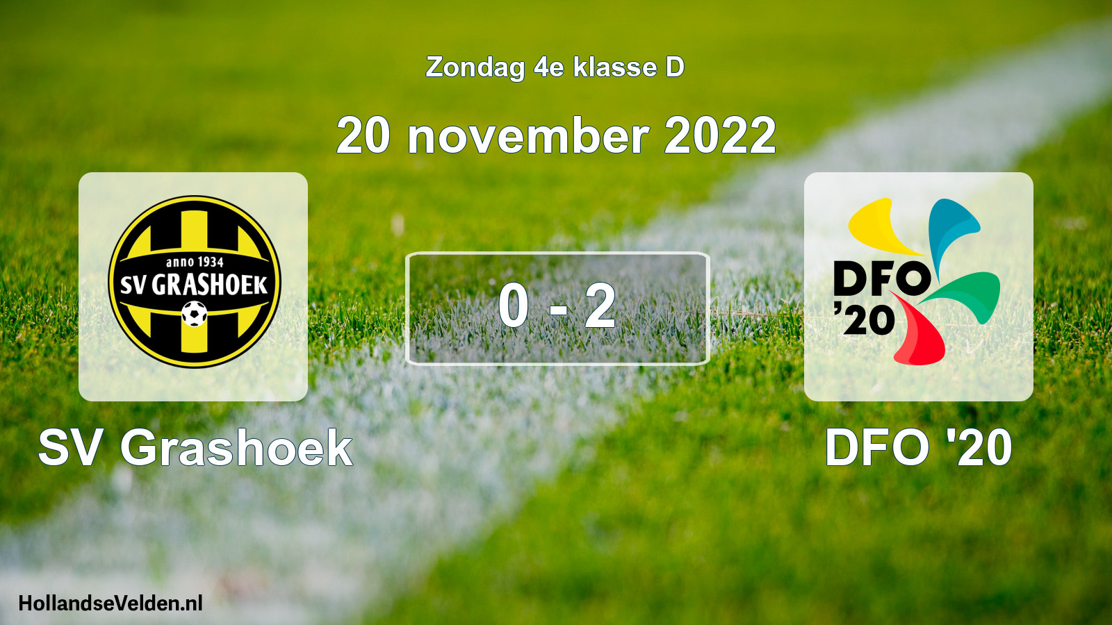 Total number of matches played: SV Grashoek - DFO '20 0 - 2 (20 November 2022)