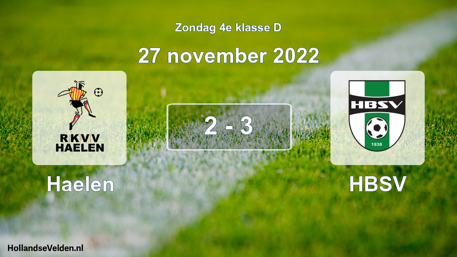 Total number of matches played: Haelen - HBSV 2 - 3 (27 November 2022)