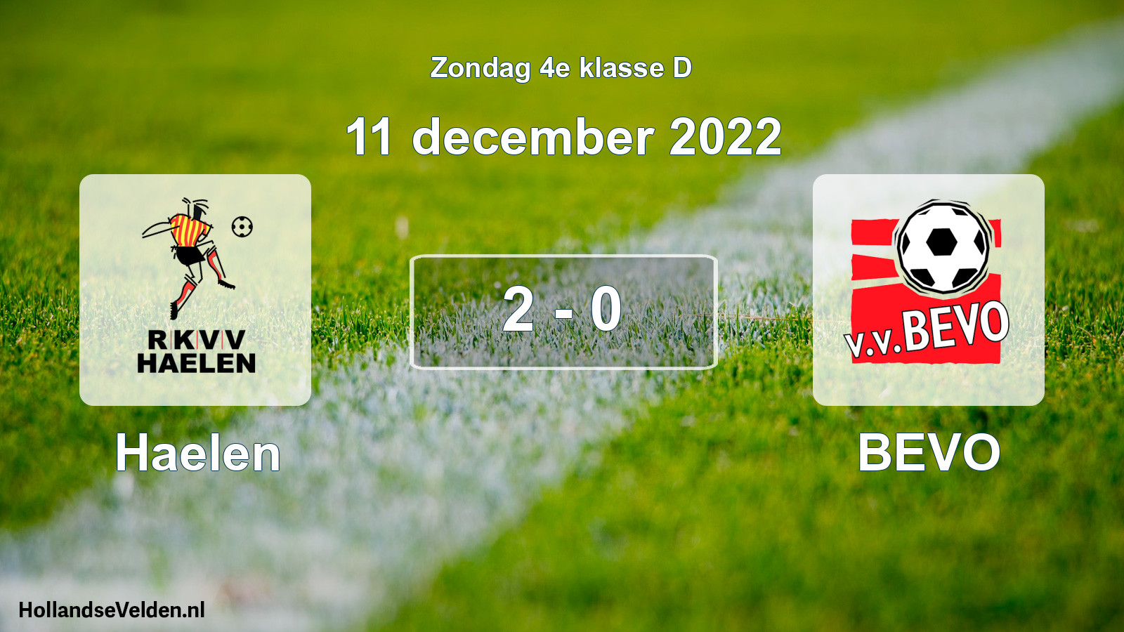 Total number of matches played: Haelen - BEVO 2 - 0 (11 December 2022)