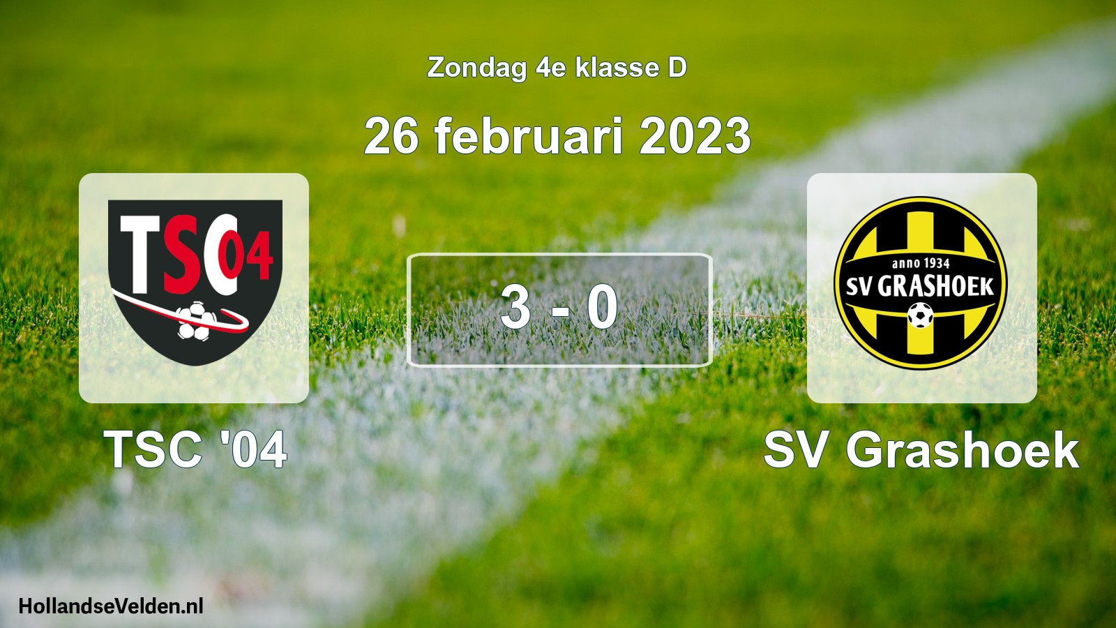Total number of matches played: TSC '04 - SV Grashoek 3 - 0 (26 February 2023)