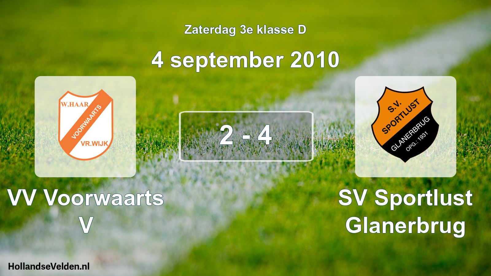 Total number of matches played: VV Voorwaarts V - SV Sportlust Glanerbrug 2 - 4 (4 September 2010)