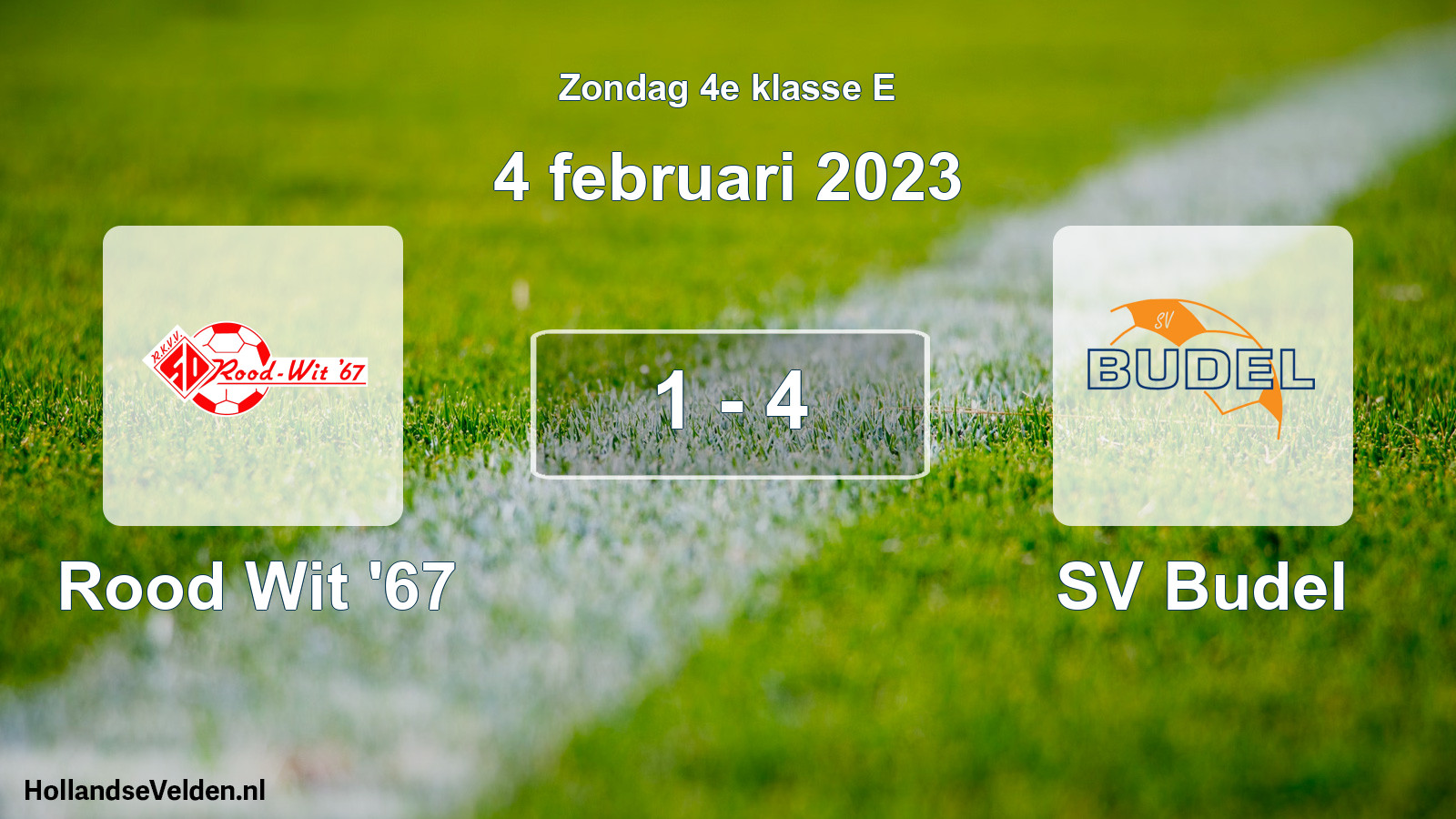 Total number of matches played: Rood Wit '67 - SV Budel 1 - 4 (4 February 2023)