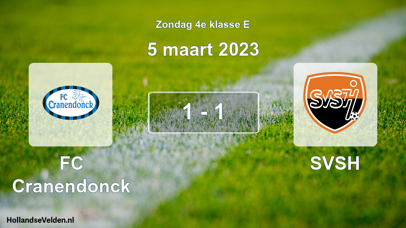 Total number of matches played: FC Cranendonck - SVSH 1 - 1 (5 March 2023)