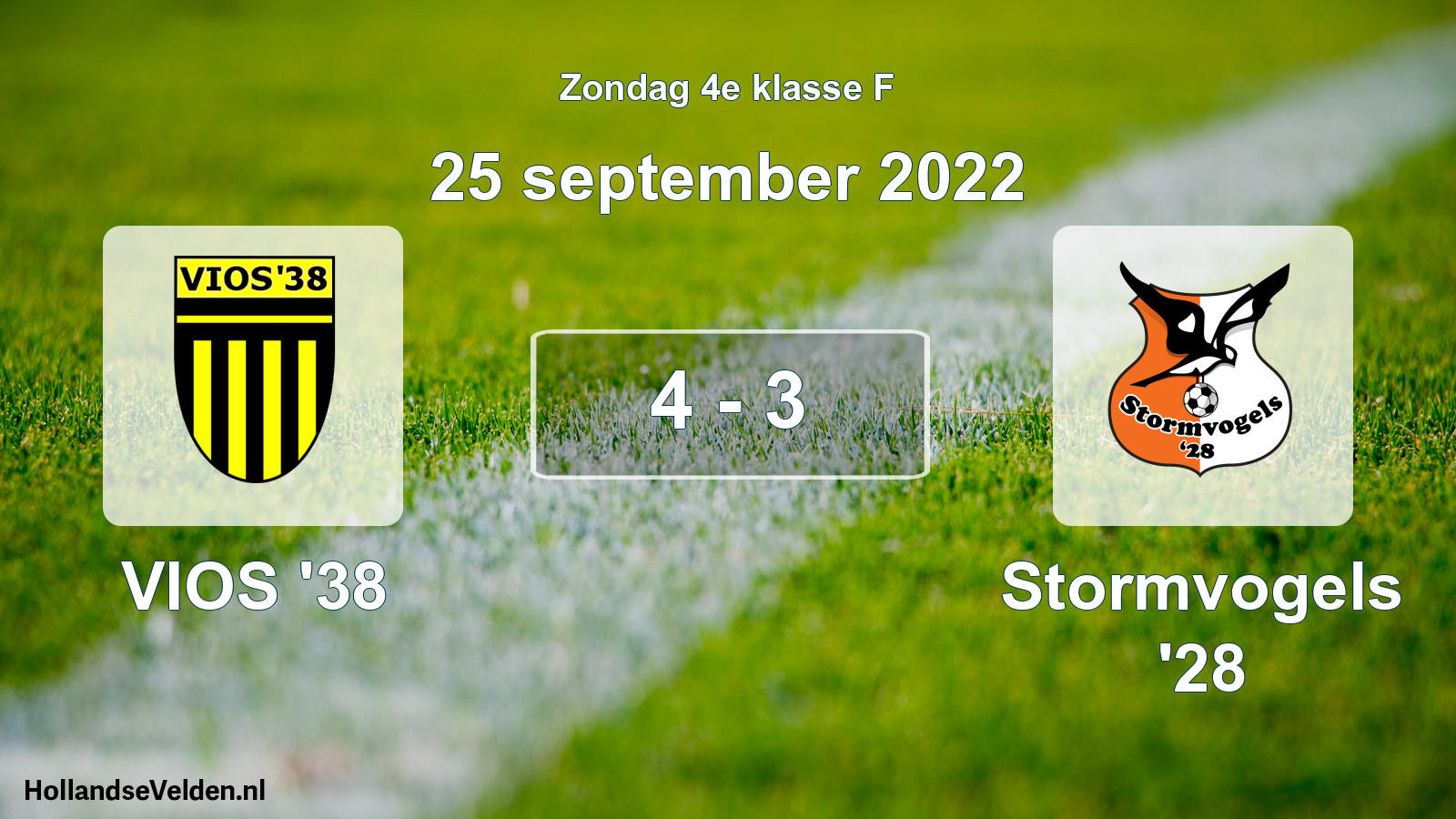 Total number of matches played: VIOS '38 - Stormvogels '28 4 - 3 (25 September 2022)