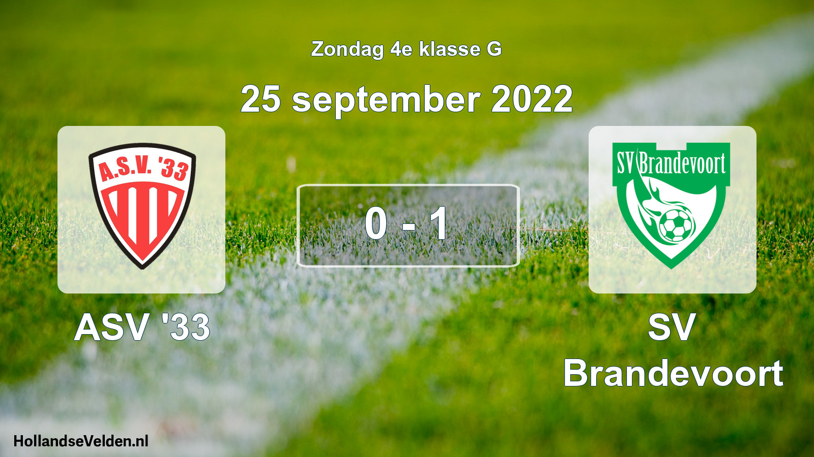 Total number of matches played: ASV '33 - SV Brandevoort 0 - 1 (25 September 2022)