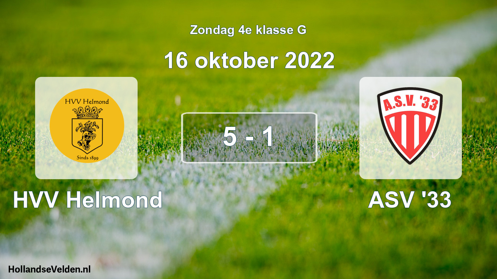 Total number of matches played: HVV Helmond - ASV '33 5 - 1 (16 October 2022)