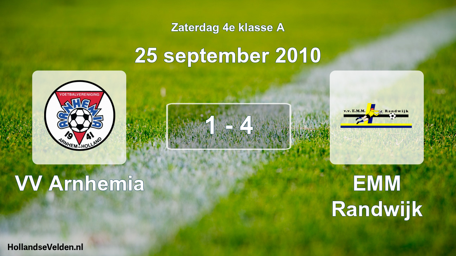 Gespeelde wedstrijd: VV Arnhemia - EMM Randwijk 1 - 4 (25 september 2010)